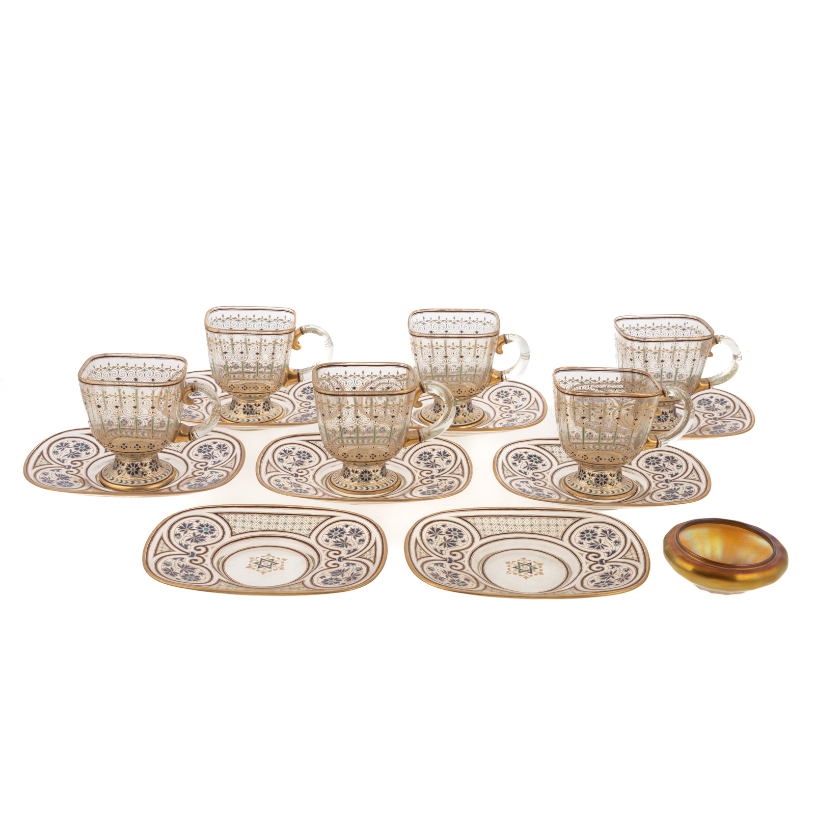 LOBMEYR ENAMELED GLASS TEACUPS 369869