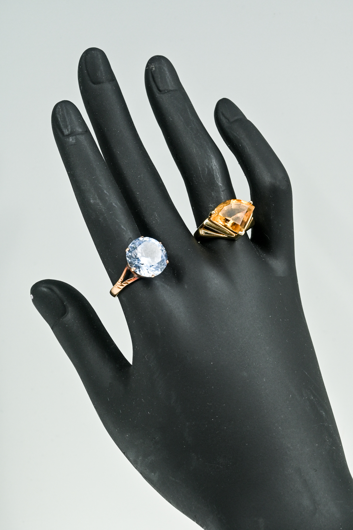 TWO 14K GOLD AND GEMSTONE RINGS  369881