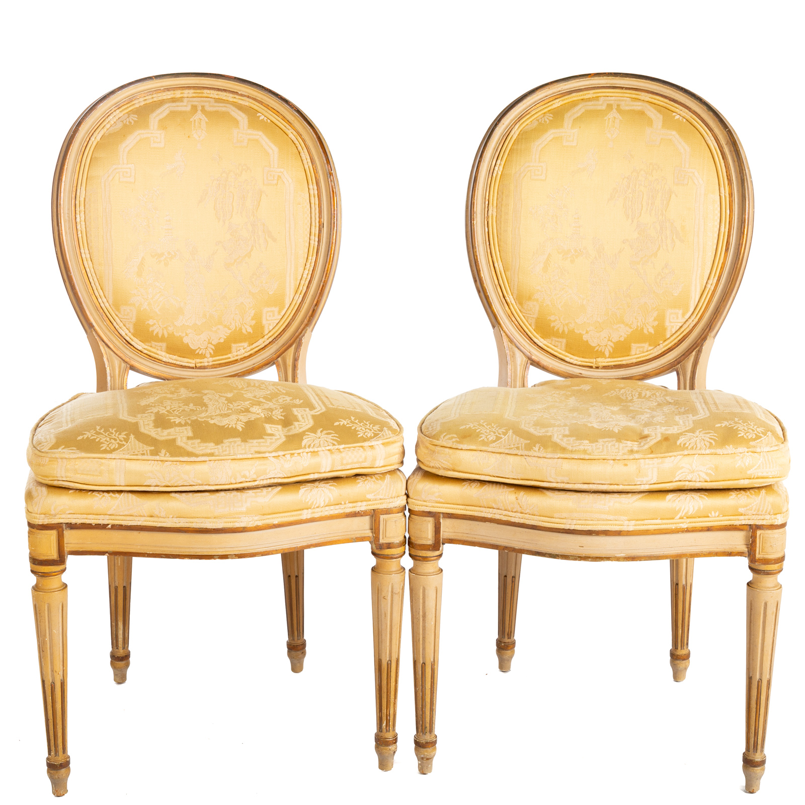 A PAIR OF LOUIS XVI STYLE PAINTED