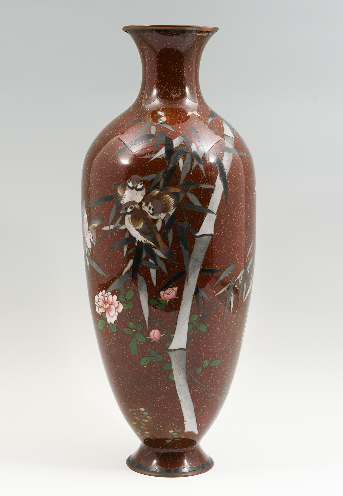 LARGE JAPANESE CLOISONNE VASE WITH