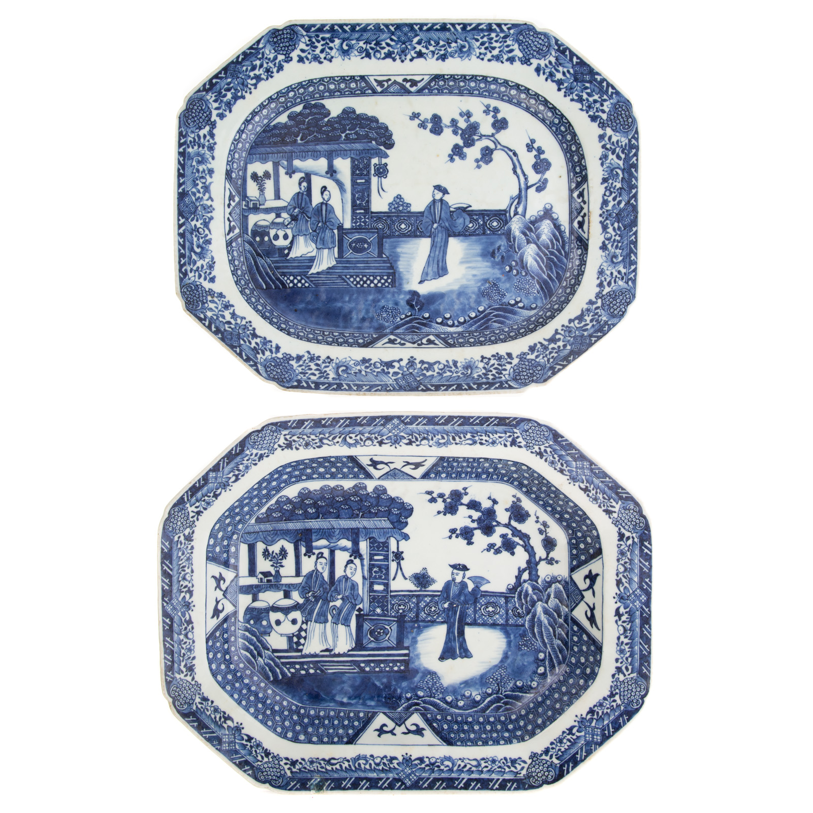 CHINESE EXPORT BLUE WHITE PLATTER 36991f