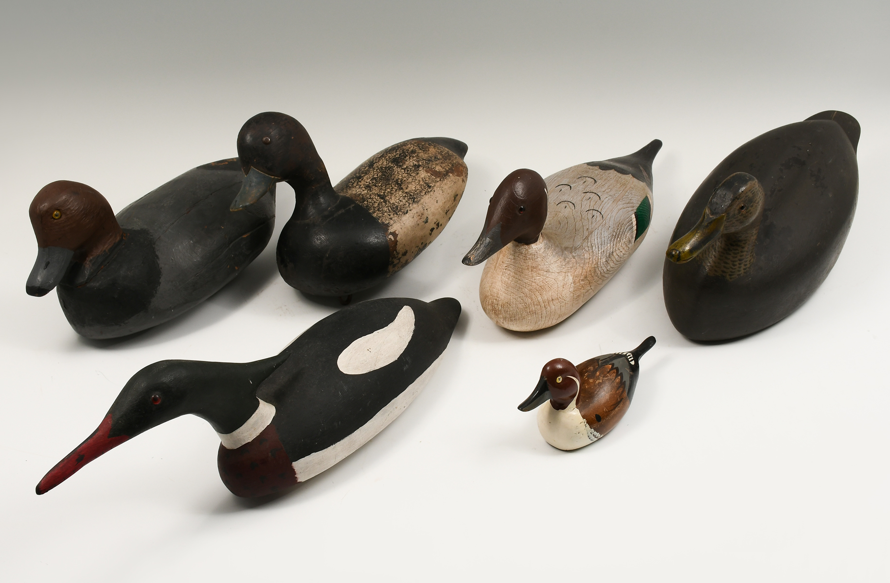 6 PC. CARVED & PAINTED DUCK DECOYS: