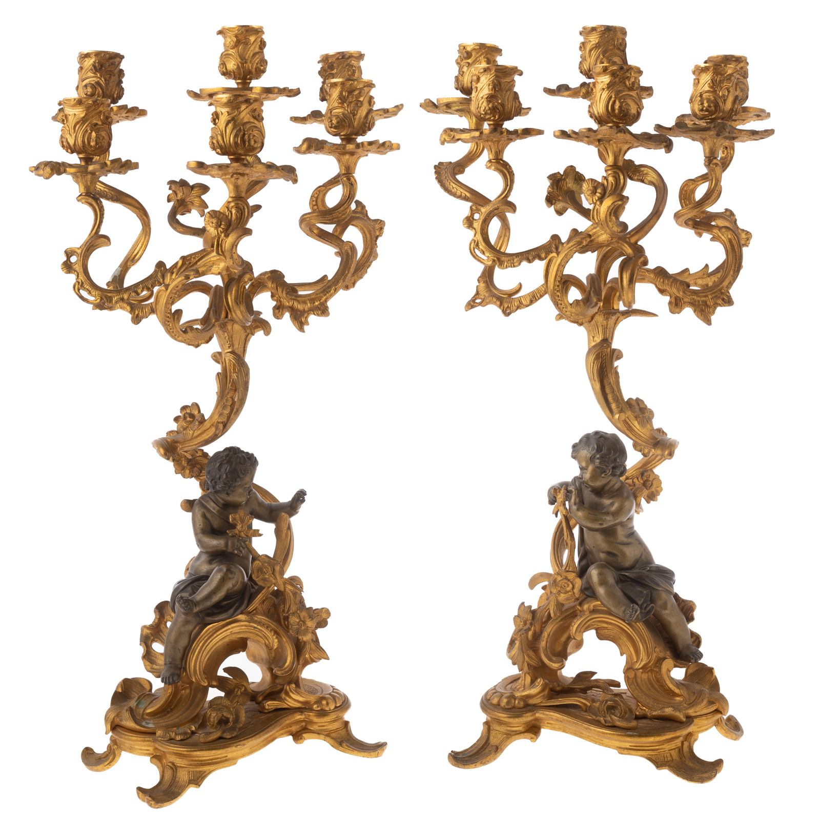 A PAIR OF LOUIS XVI STYLE BRONZE