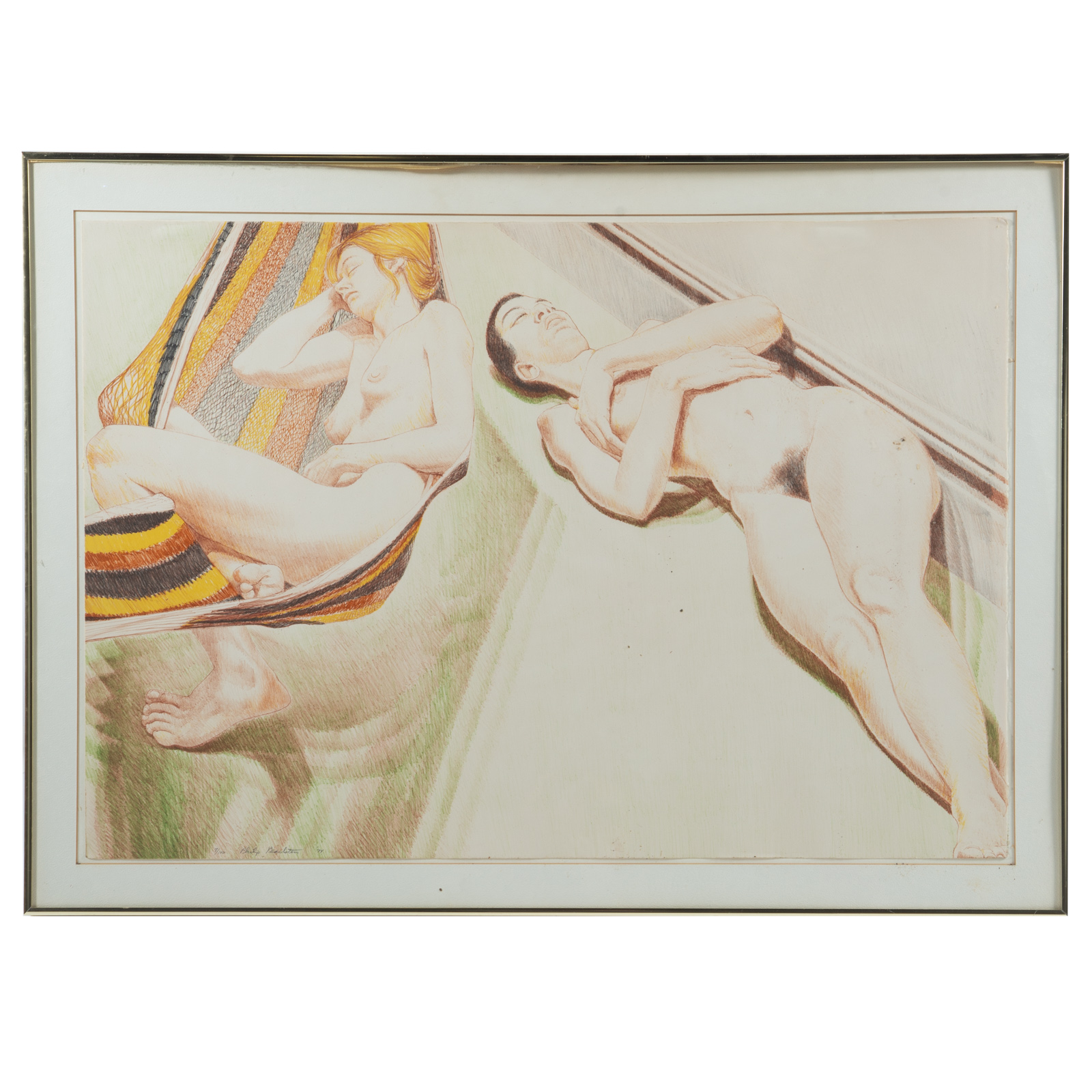 PHILIP PERLSTEIN. TWO NUDES, LITHOGRAPH