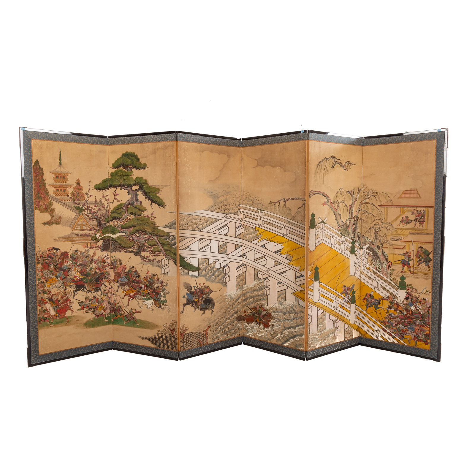 JAPANESE SIX PANEL SCREEN, BATTLE