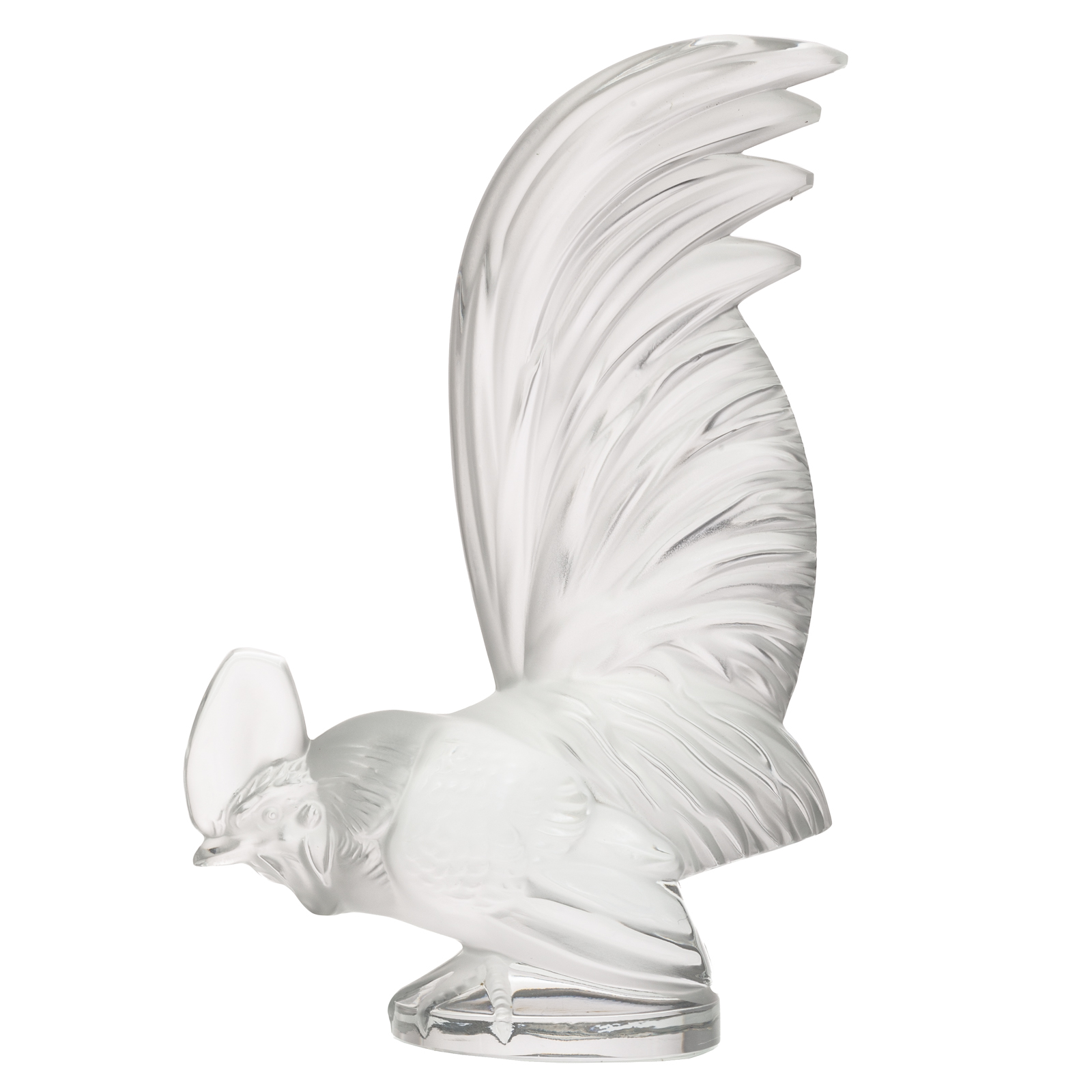 LALIQUE CRYSTAL ROOSTER Etched 369a52