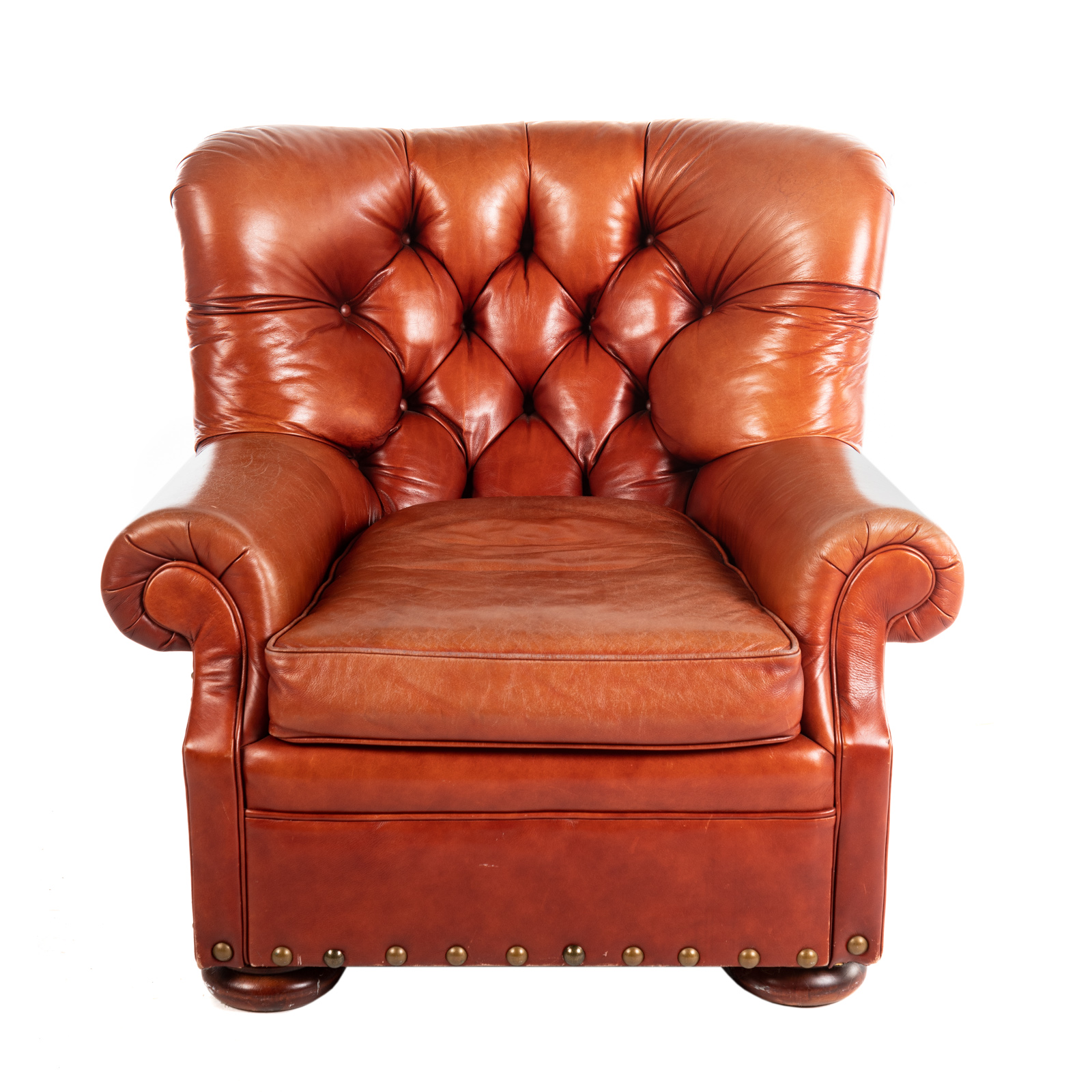 TUFTED LEATHER ARMCHAIR 20th century  369a6e