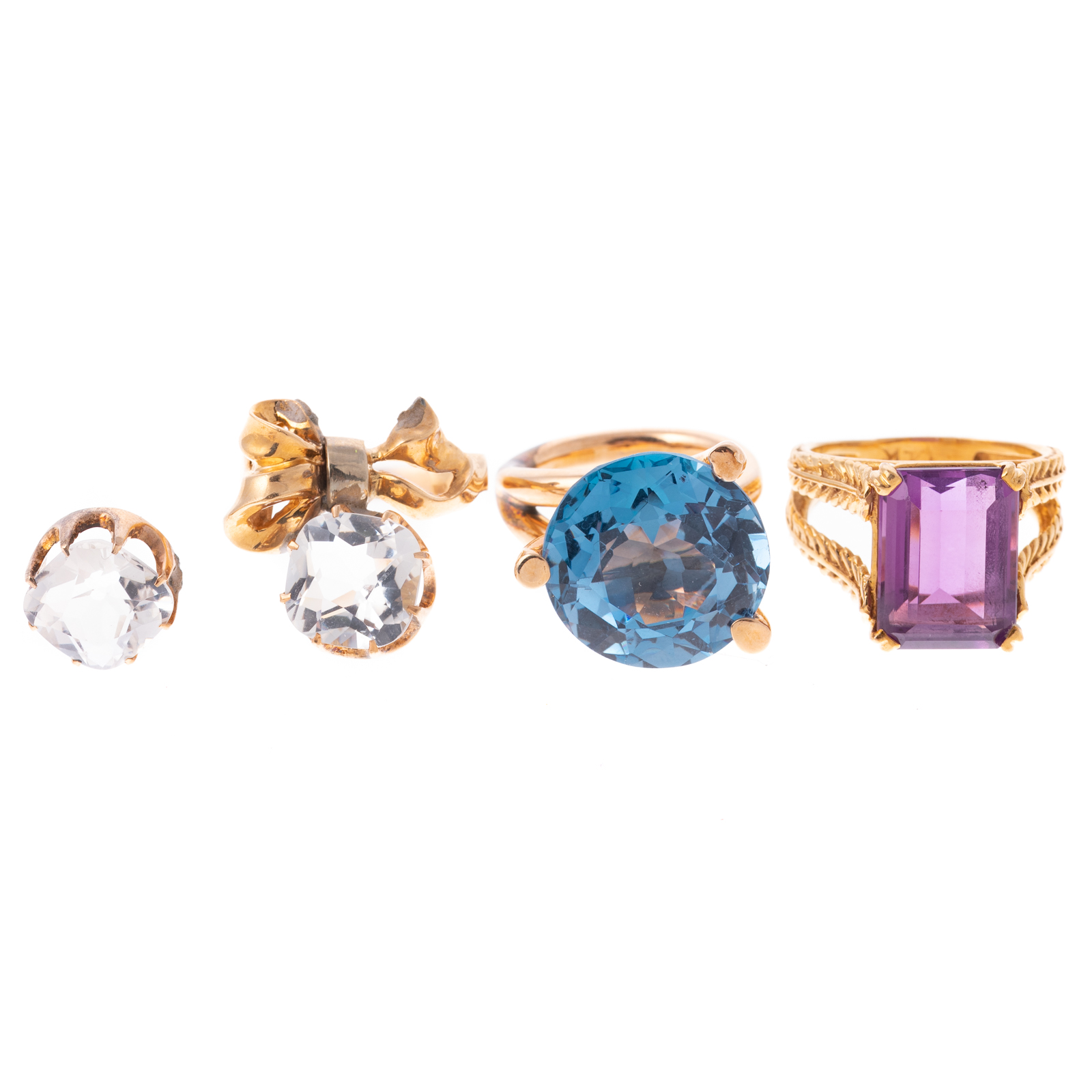 A TRIO OF GEMSTONE RINGS IN 14K 369a88