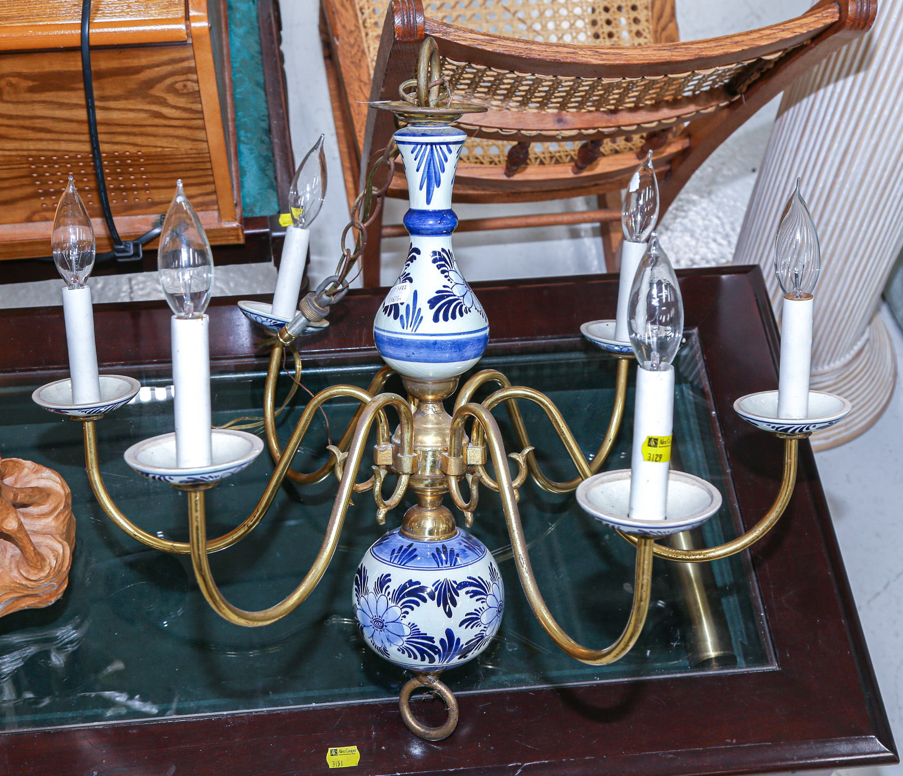 DELFT STYLE CHANDELIER 20th century;