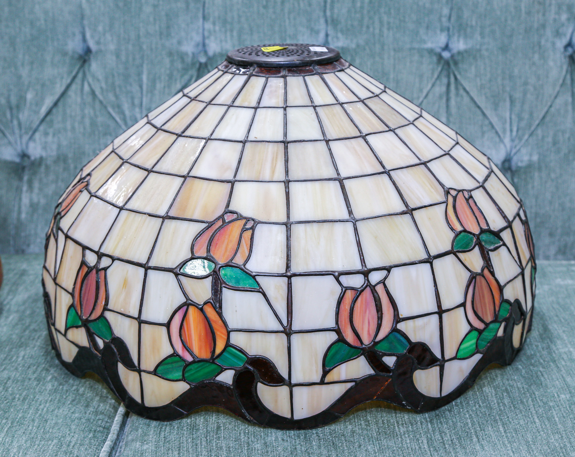 SLAG GLASS LAMP SHADE Later 20th