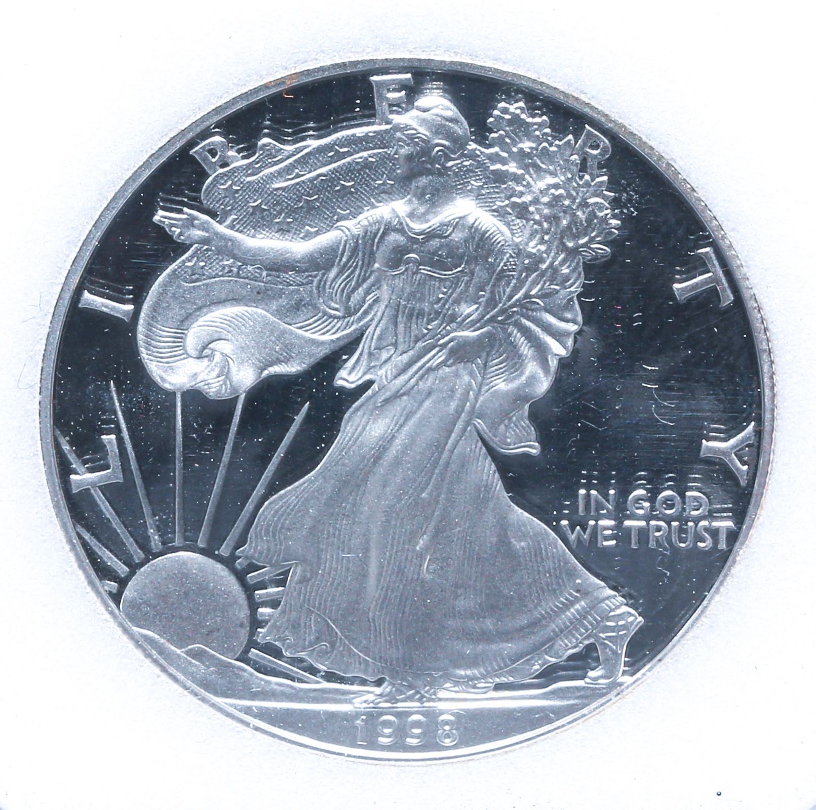 1998 P SILVER EAGLE NNC PROOF 70 369b4a