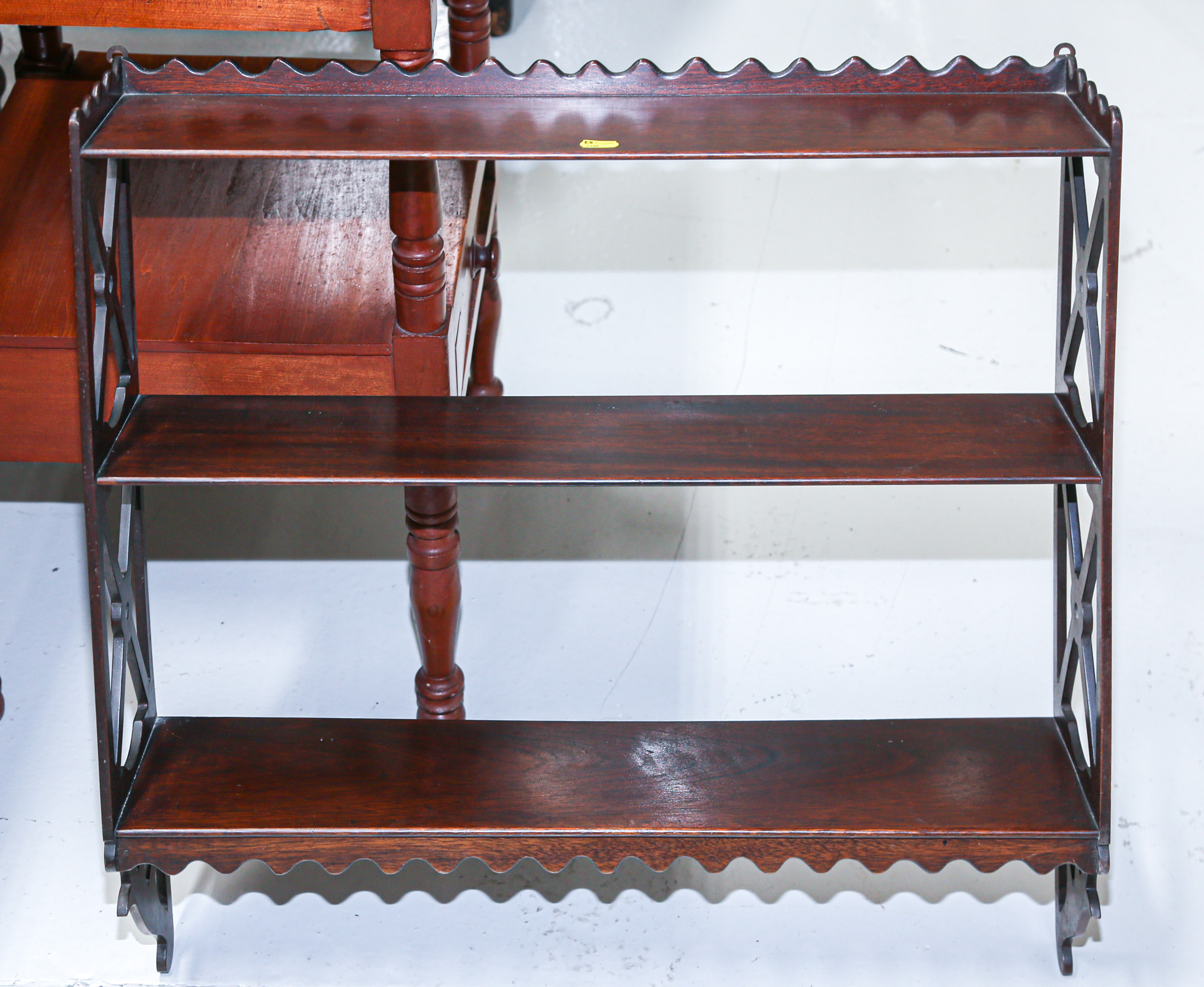 REGENCY STYLE MAHOGANY CURIO RACK