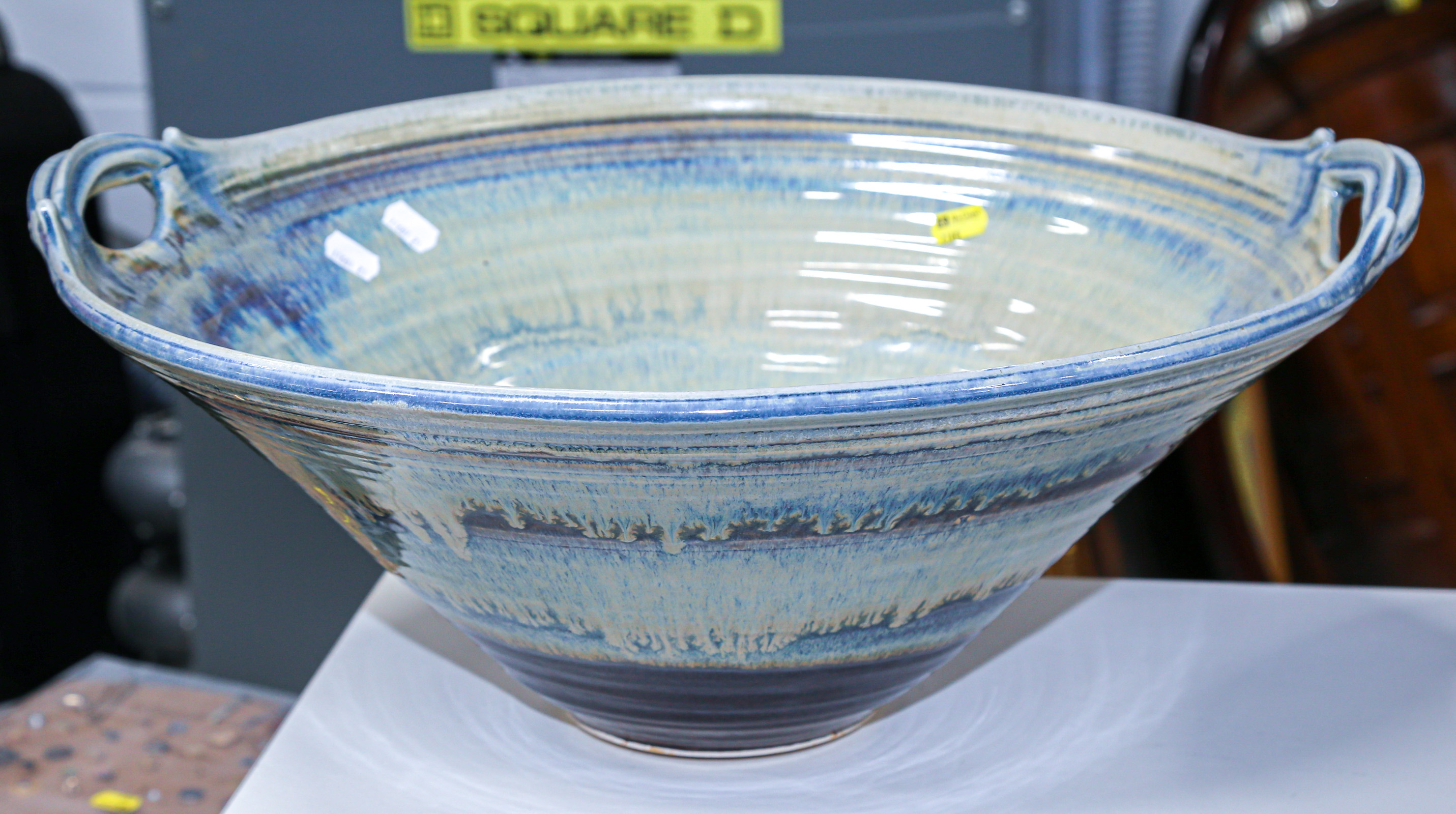 LARGE ART POTTERY BOWL 9 1/2 in.