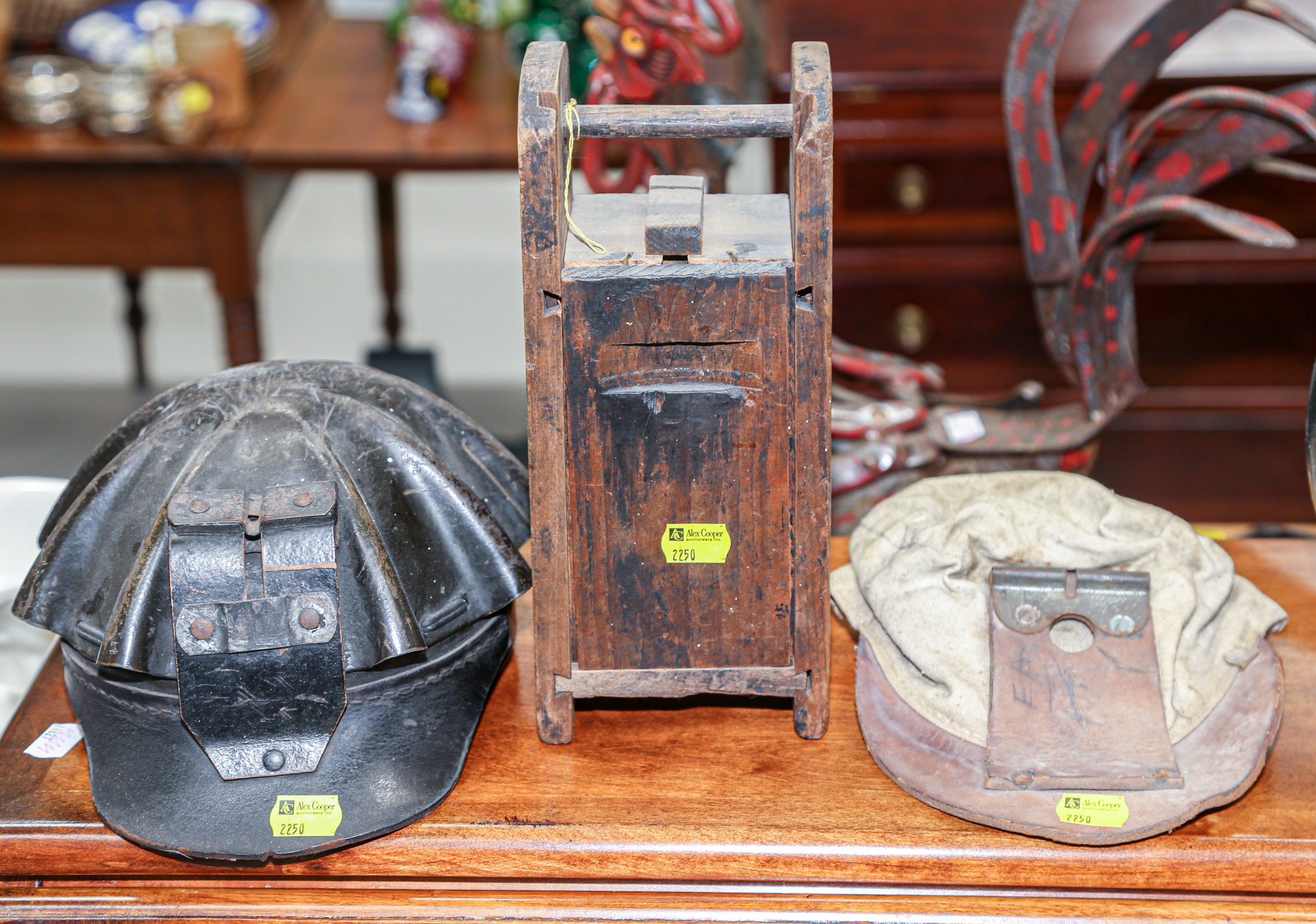 TWO MINERS HATS A BOX Comprising 369c58