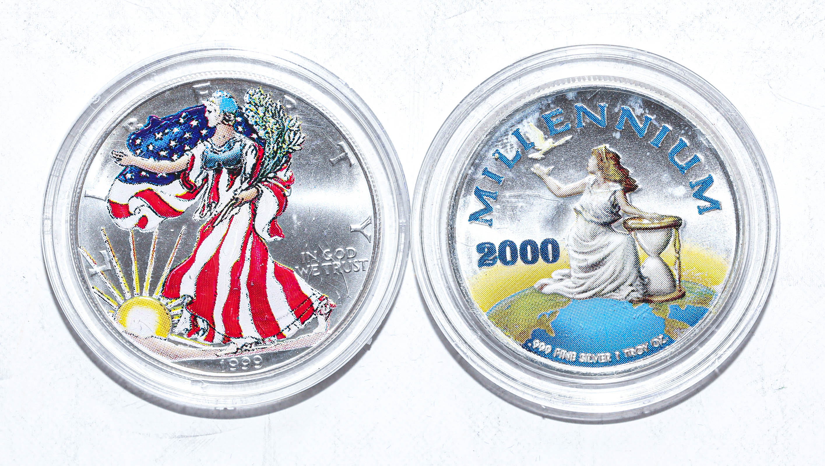 1999 COLORIZED SILVER EAGLE &.999