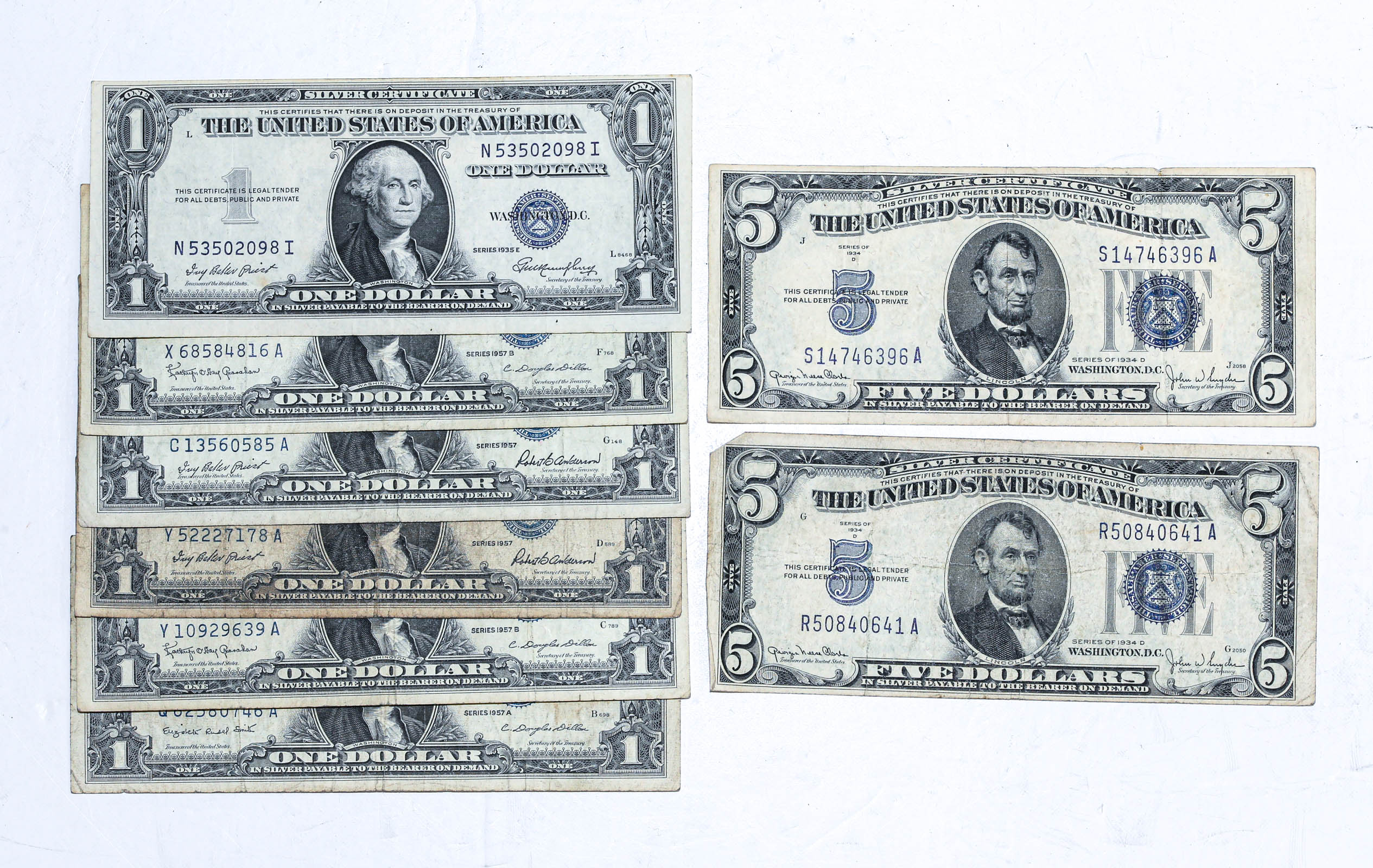  1 5 SILVER CERTIFICATES Two 369d6b