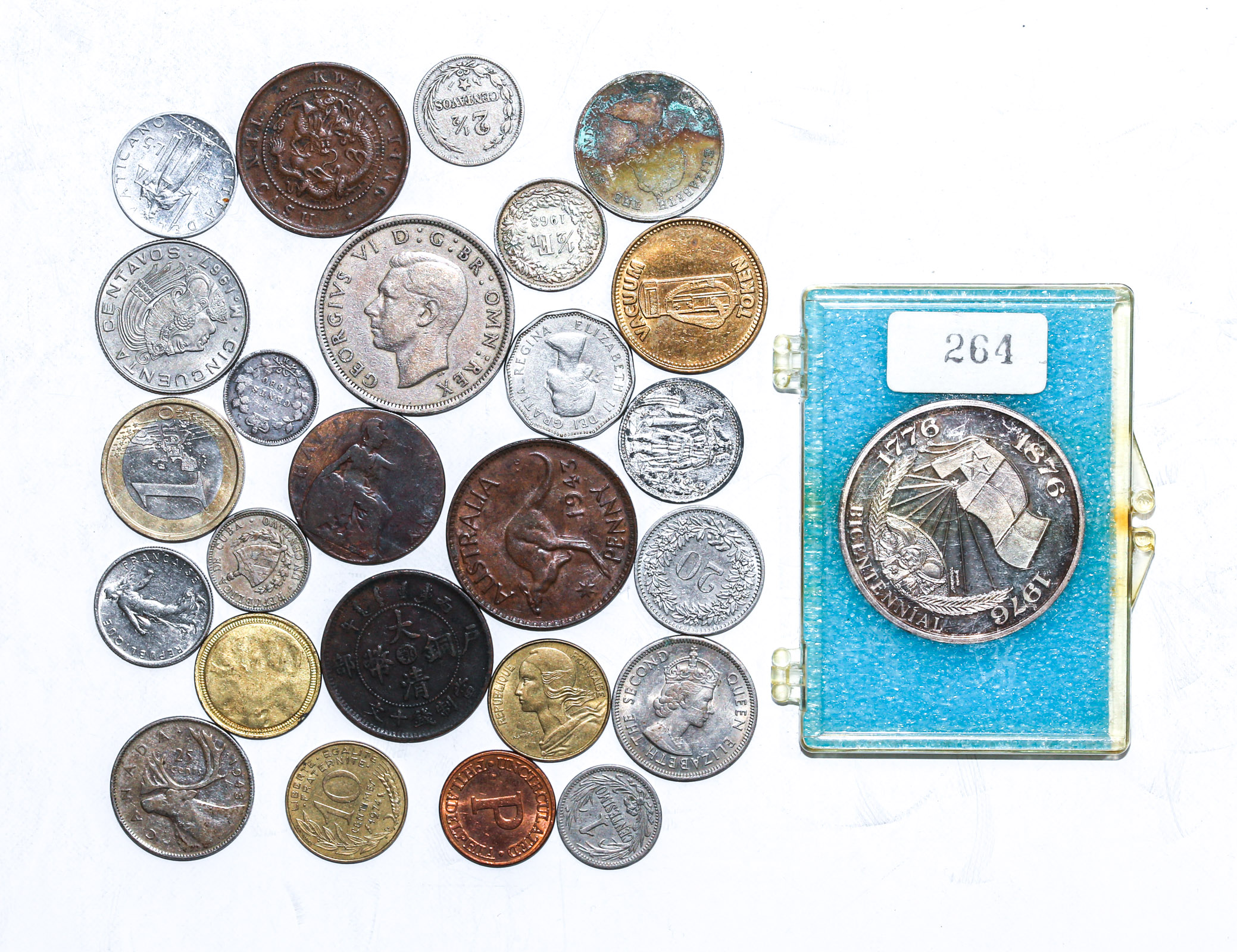 SMALL GROUP OF WORLD COINS & 1