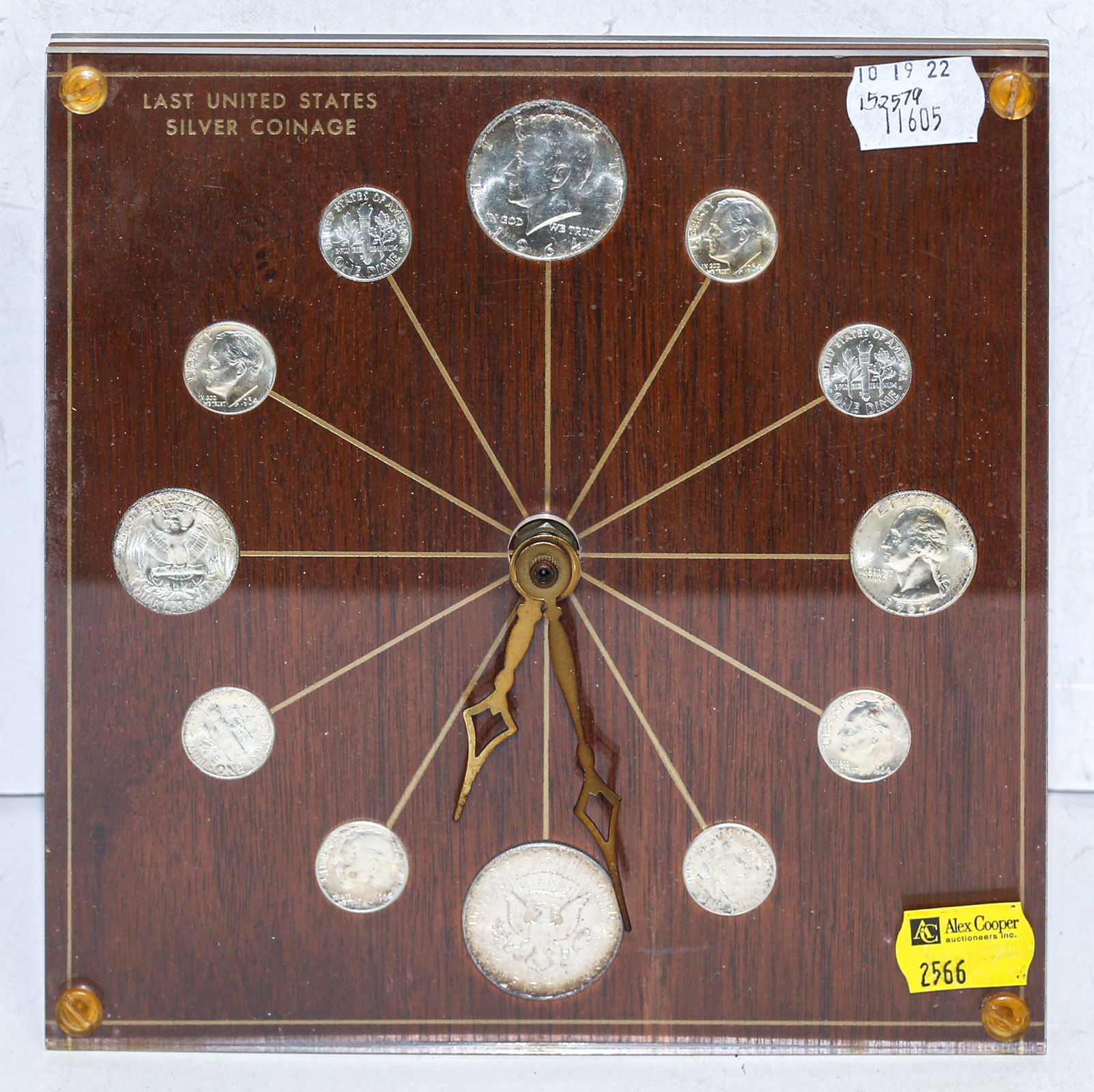 LAST U.S. SILVER COINAGE CLOCK