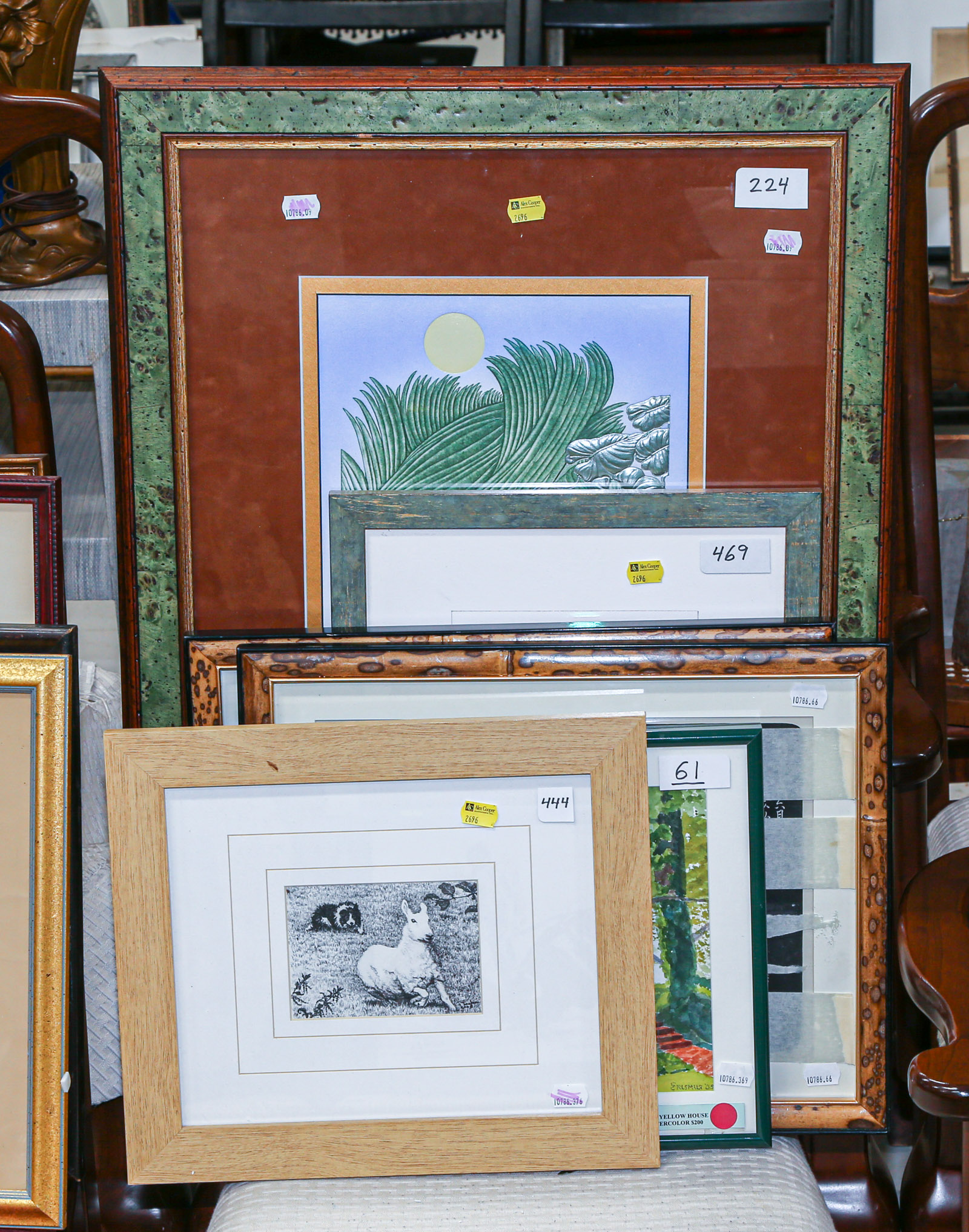 SIX ASSORTED FRAMED ARTWORKS Including 369dcb