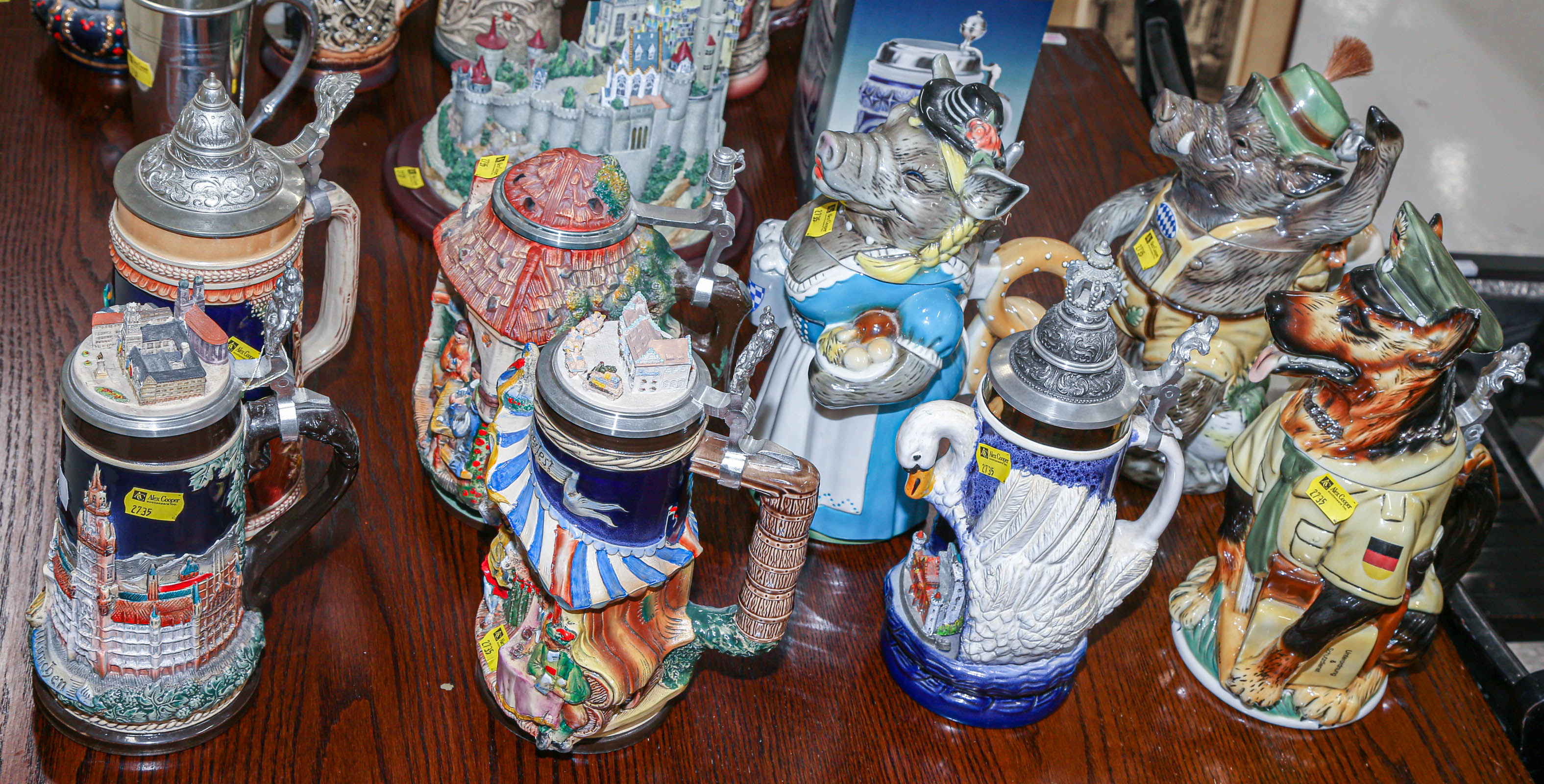 ASSORTMENT OF GERMAN BEER STEINS Including