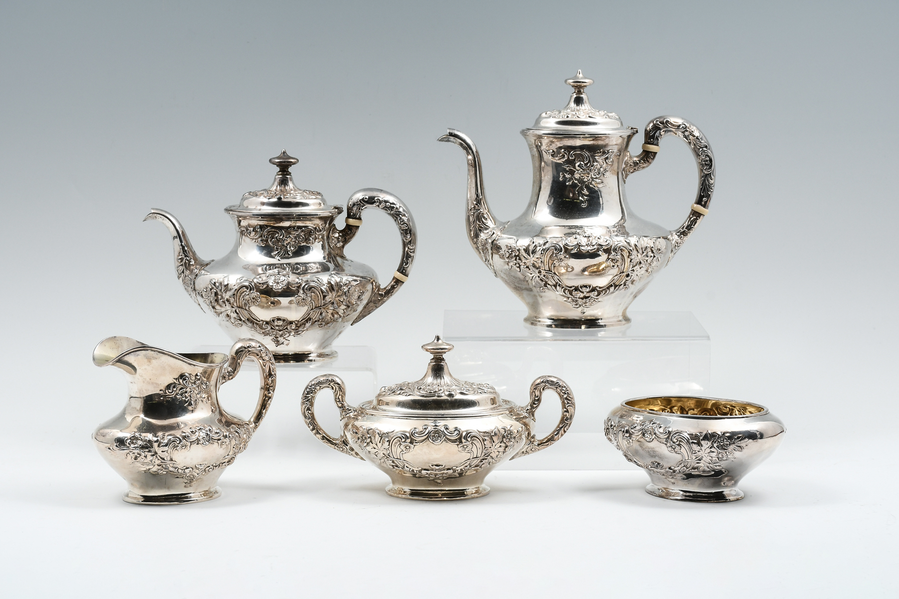 5 PC GORHAM STERLING TEA SERVICE  369e0e