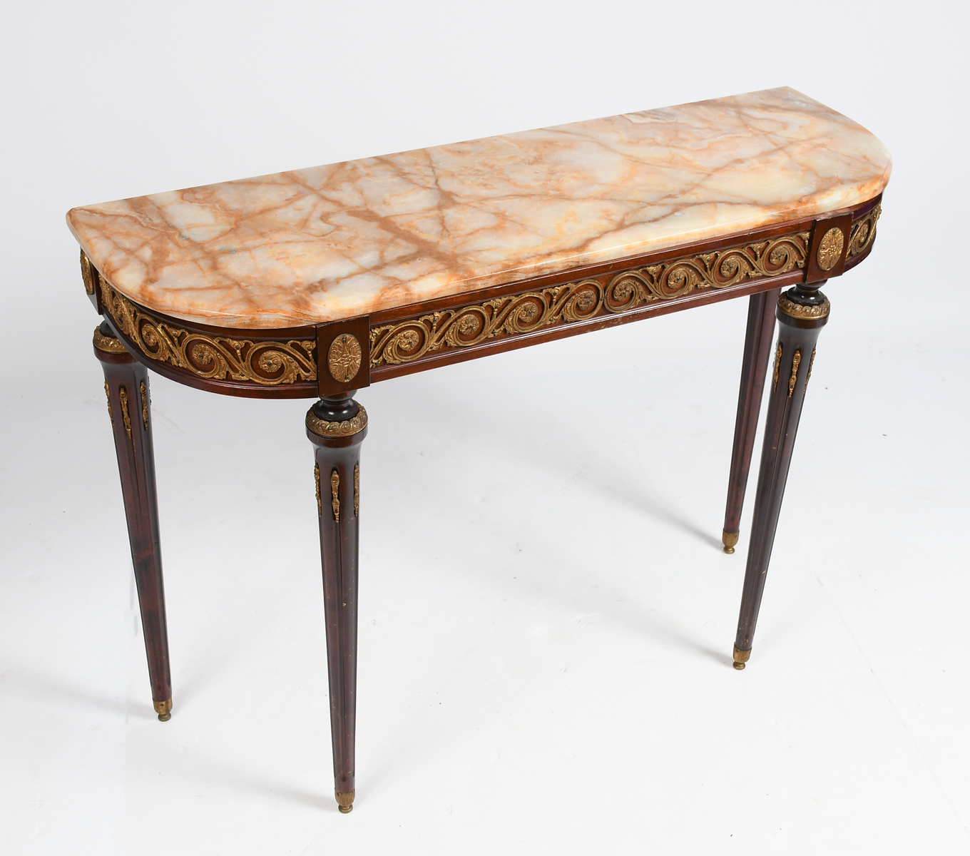 EMPIRE STYLE MARBLE TOP HALL TABLE: