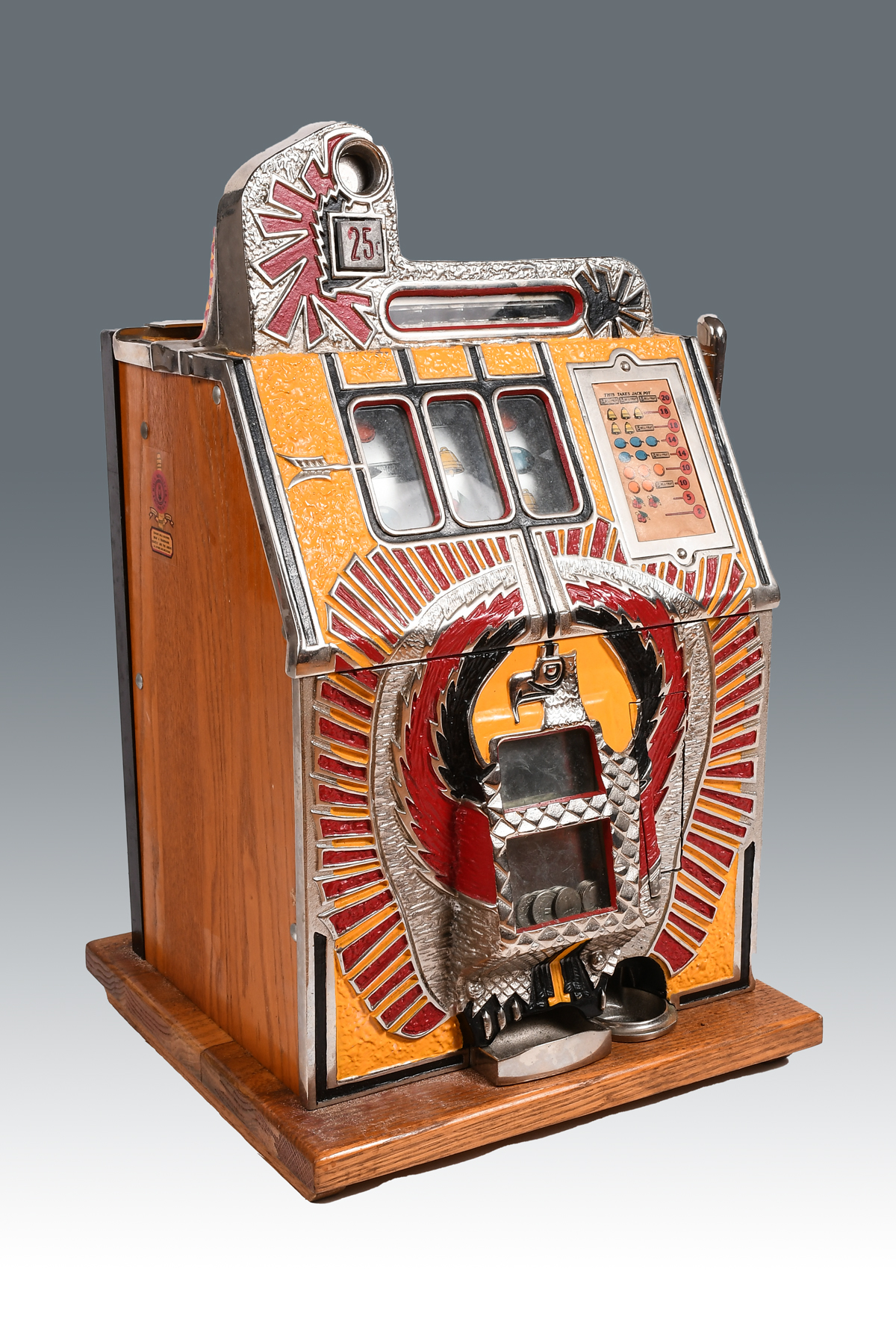 MILLS 25 CENT WAR EAGLE SLOT MACHINE  369e6a