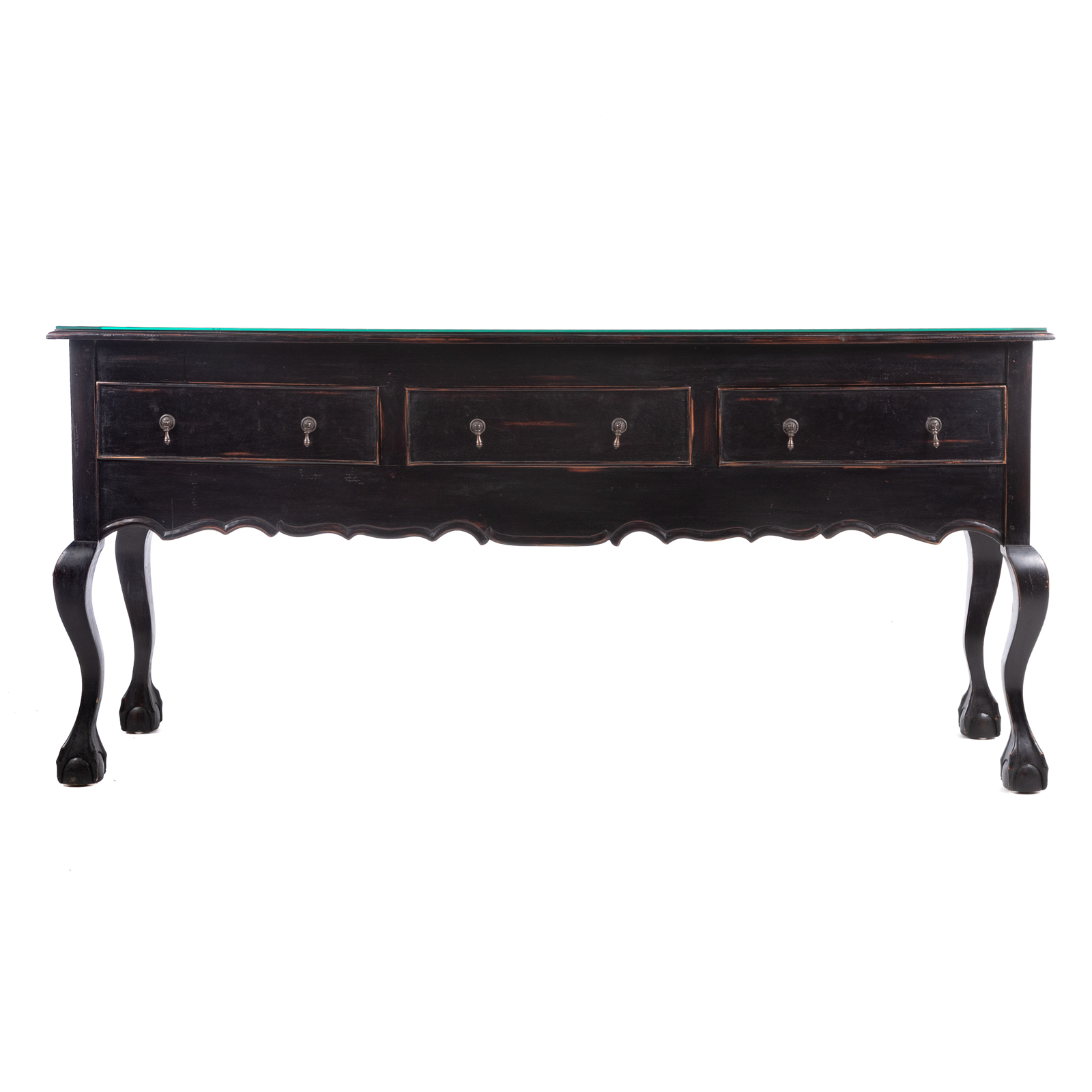 CHIPPENDALE STYLE EBONIZED MIRRORED