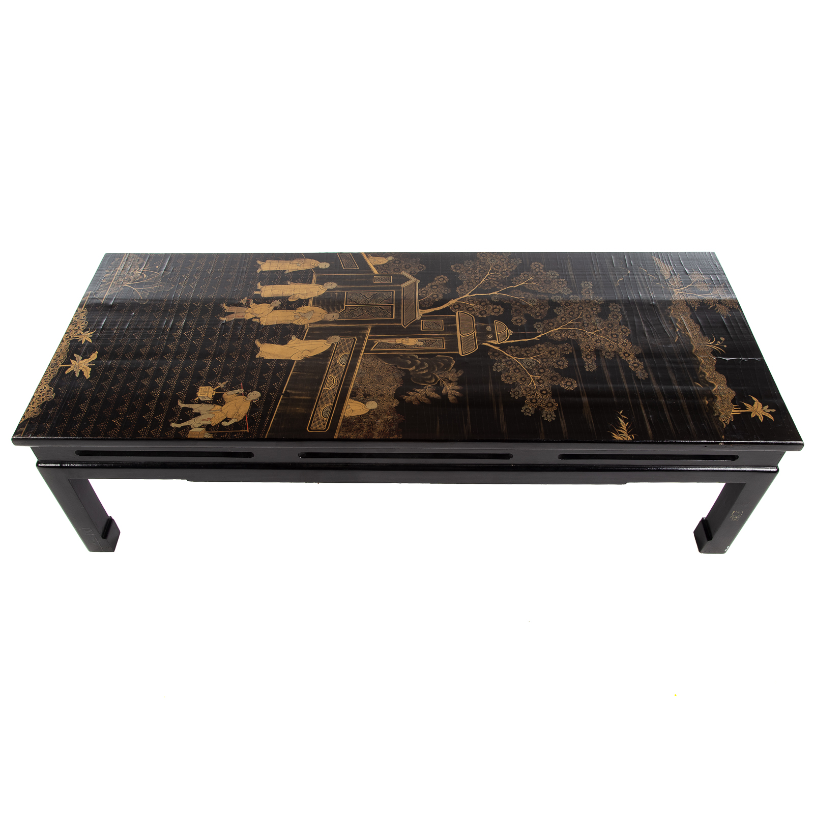 CHINESE LACQUERED LOW TABLE Gilt 369ea5