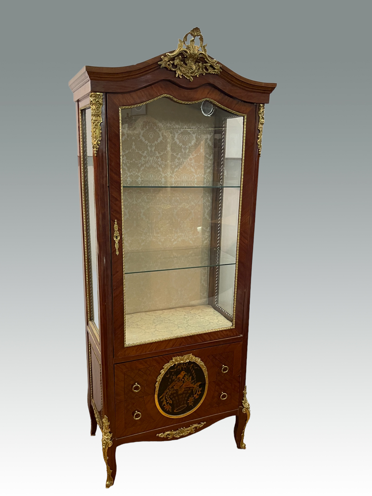 METAL MOUNTED FRENCH CURIO CABINET  369ec2