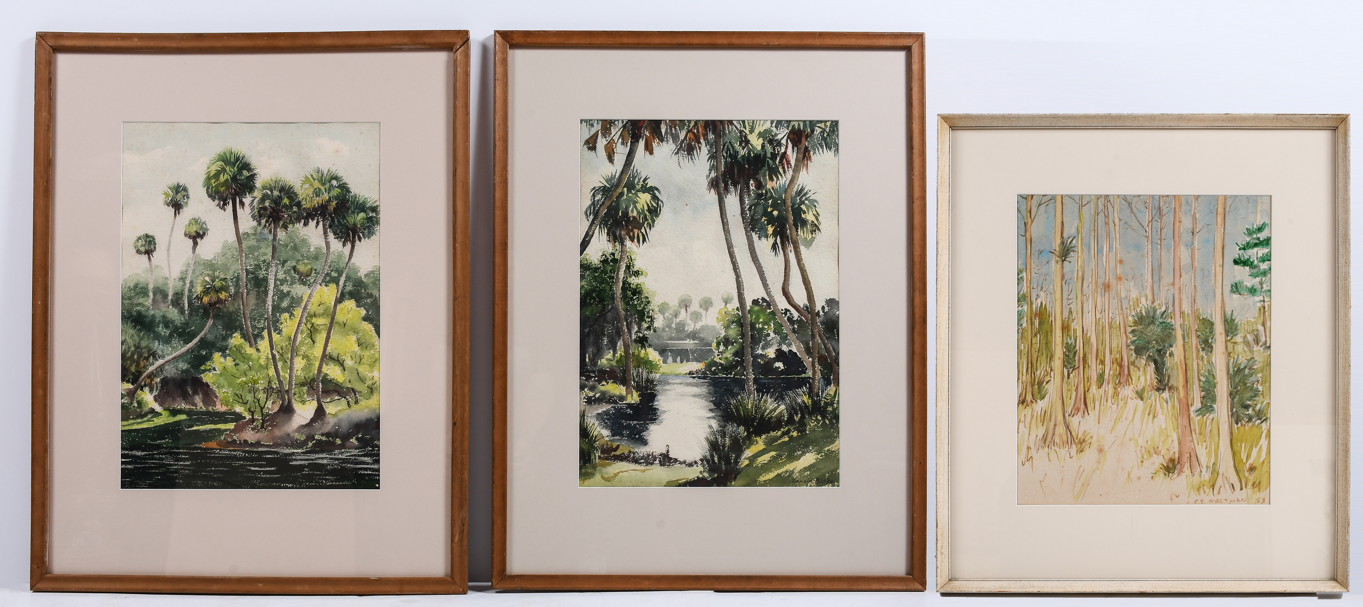 3 FLORIDA WATERCOLOR PAINTINGS: