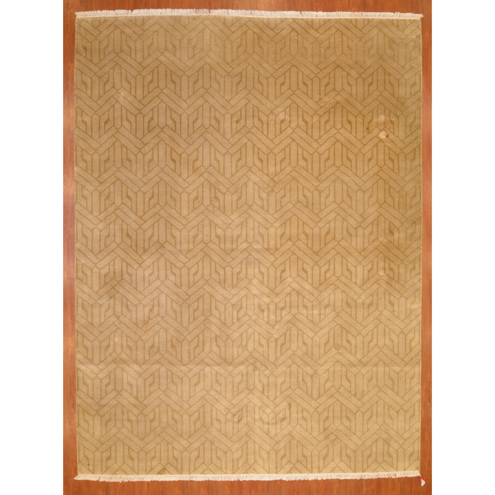 GEOMETRIC PATTERN WOOL RUG, INDIA,