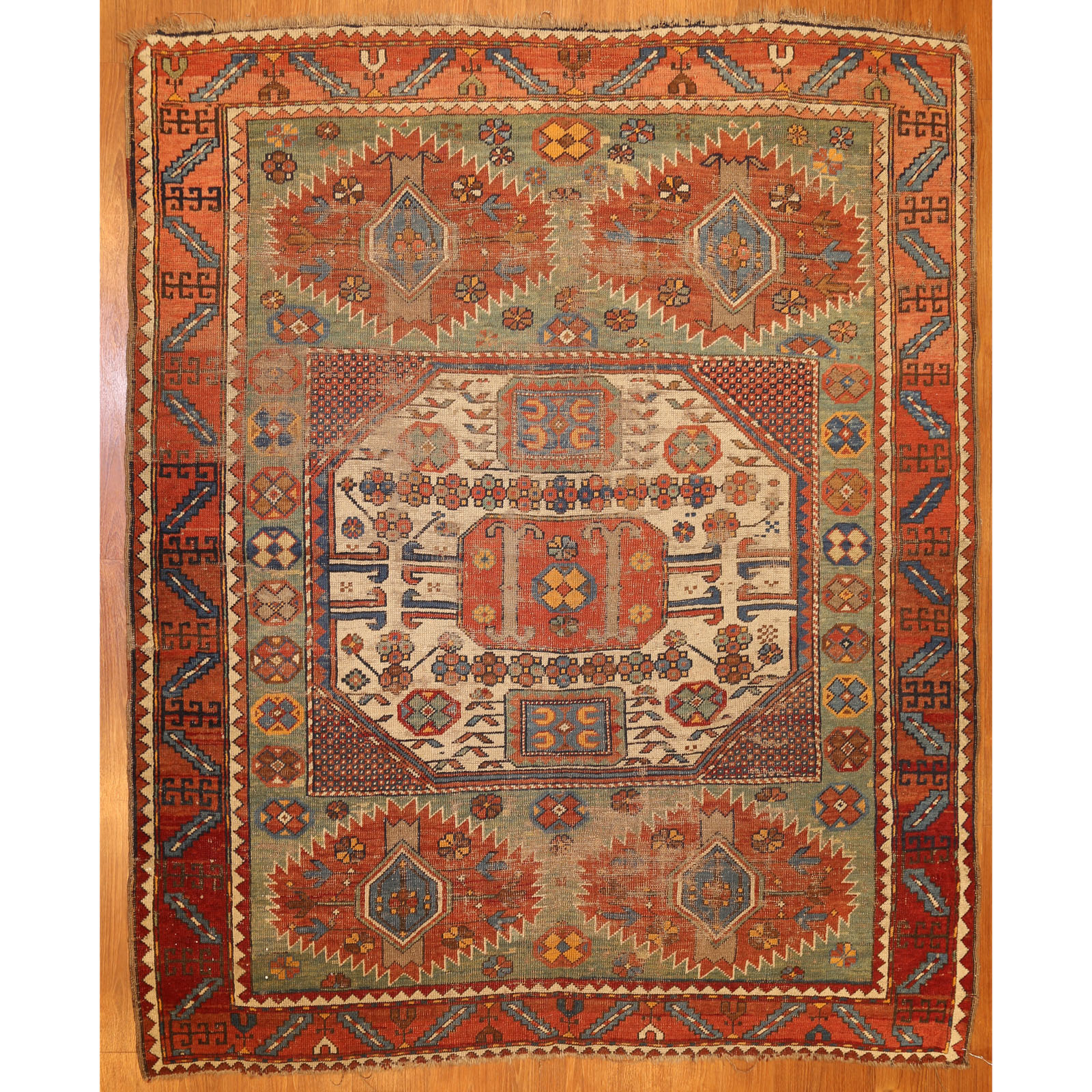 ANTIQUE KAZAK RUG CAUCASUS 5 2 369efa