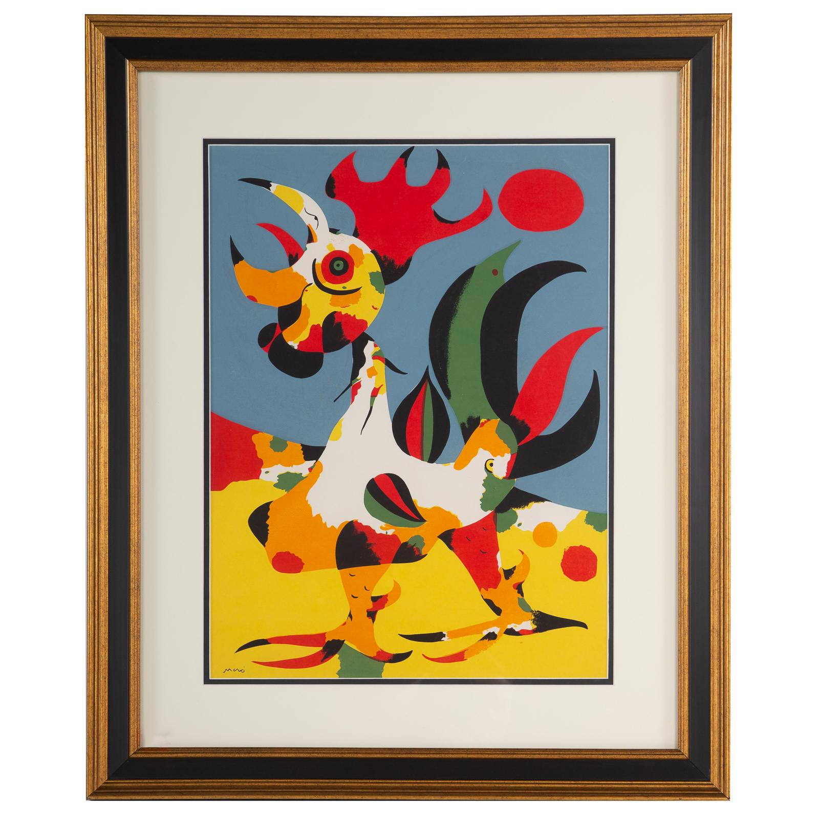 JOAN MIRO. THE ROOSTER, LITHOGRAPH