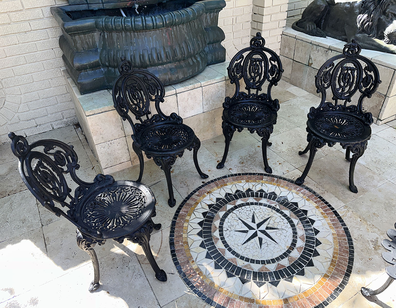 4 HEAVY FANCY CAST IRON GARDEN