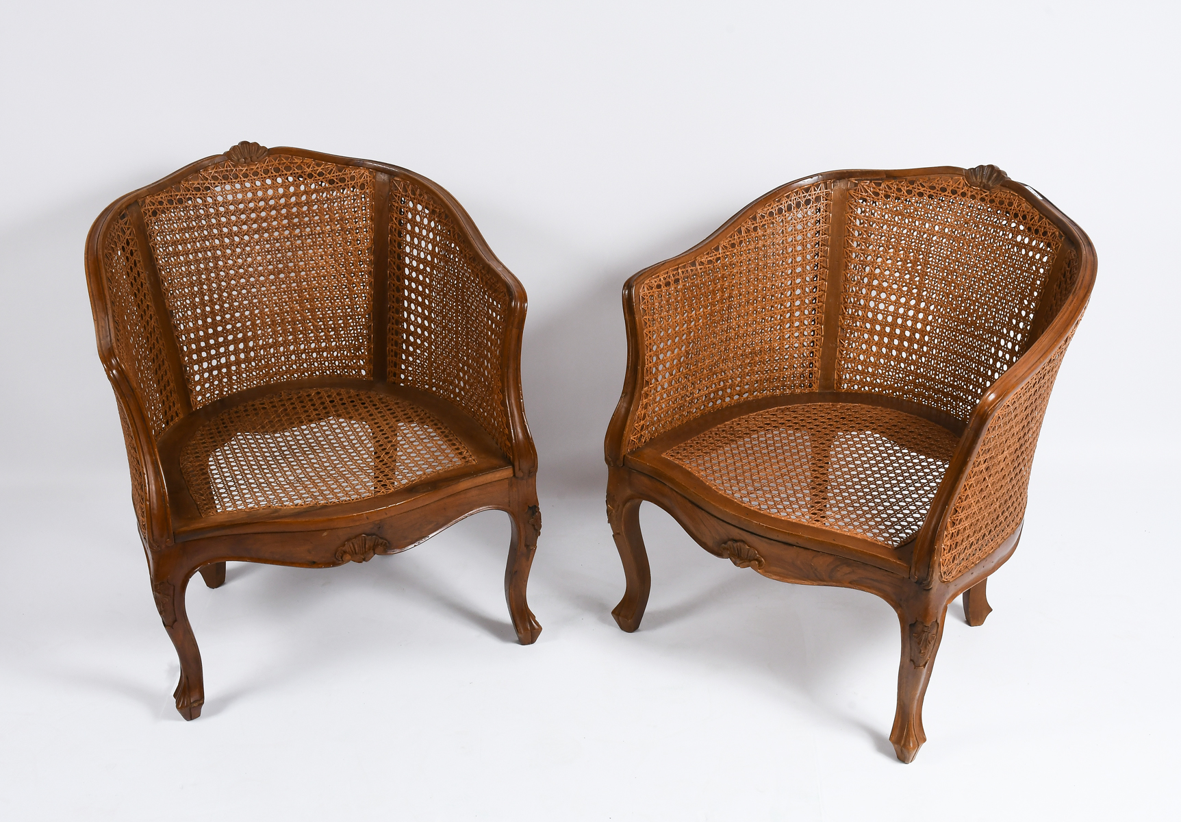 PAIR OF FRENCH CANED BERGERE CHAIRS  369f3b