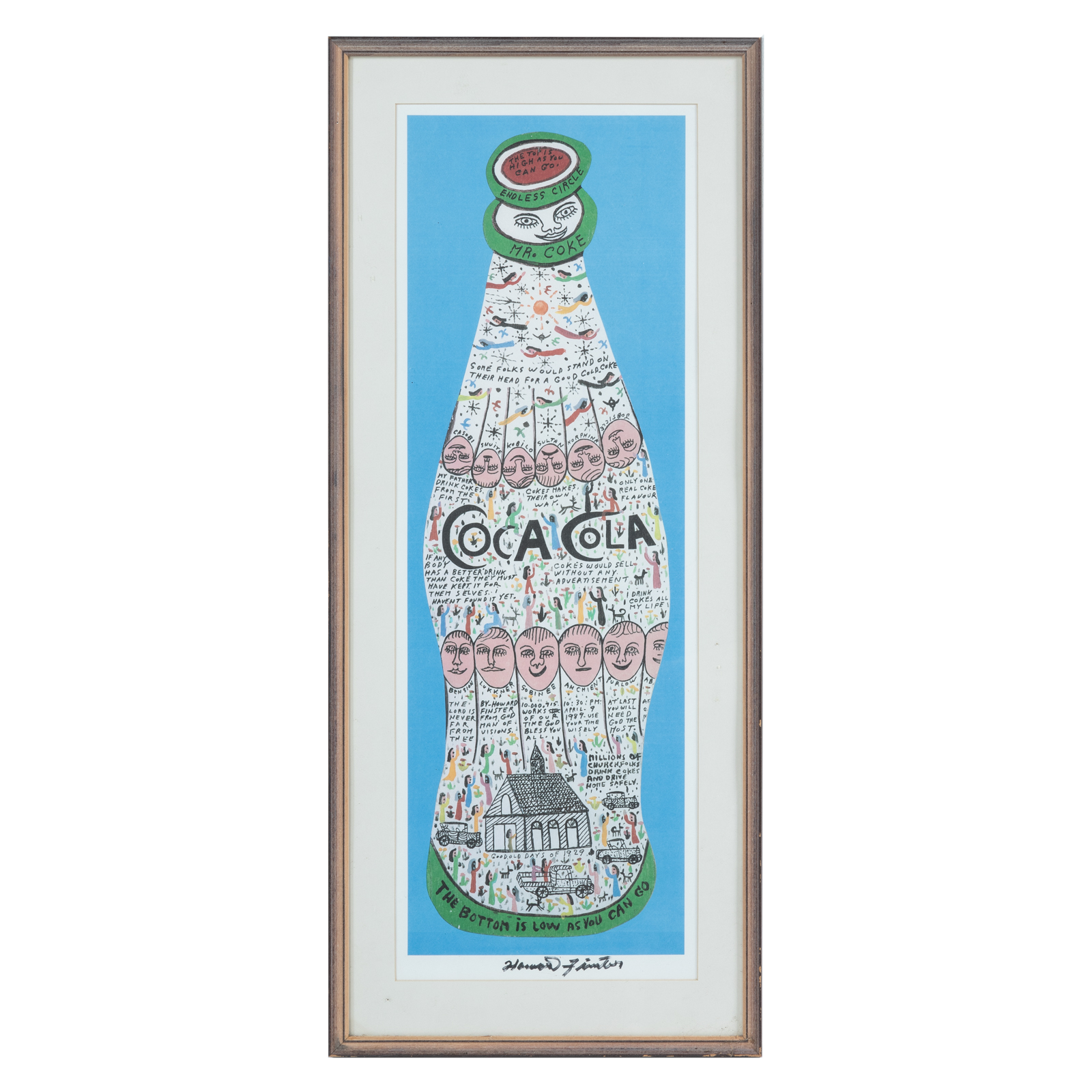 HOWARD FINSTER. COKE BOTTLE, LITHOGRAPH