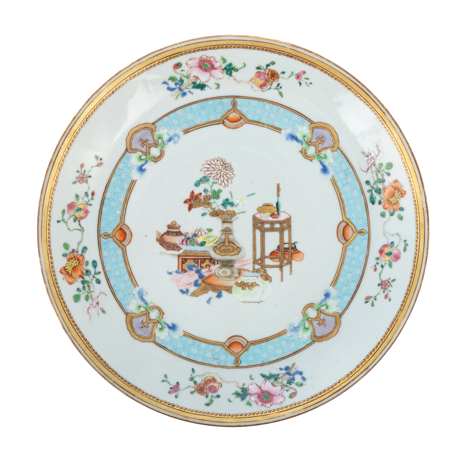 CHINESE EXPORT FAMILLE ROSE PLATE 36a011