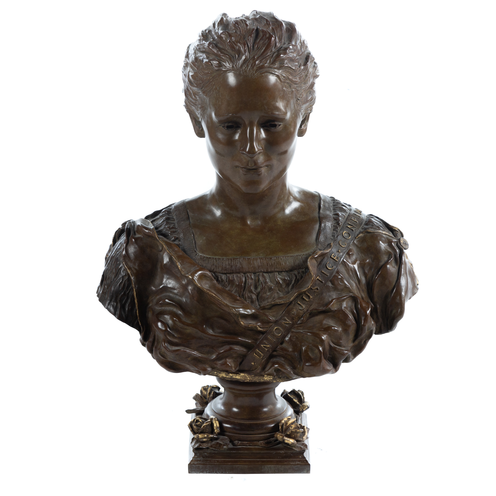 BRONZE BUST OF LADY LOUISIANA Late 36a02e