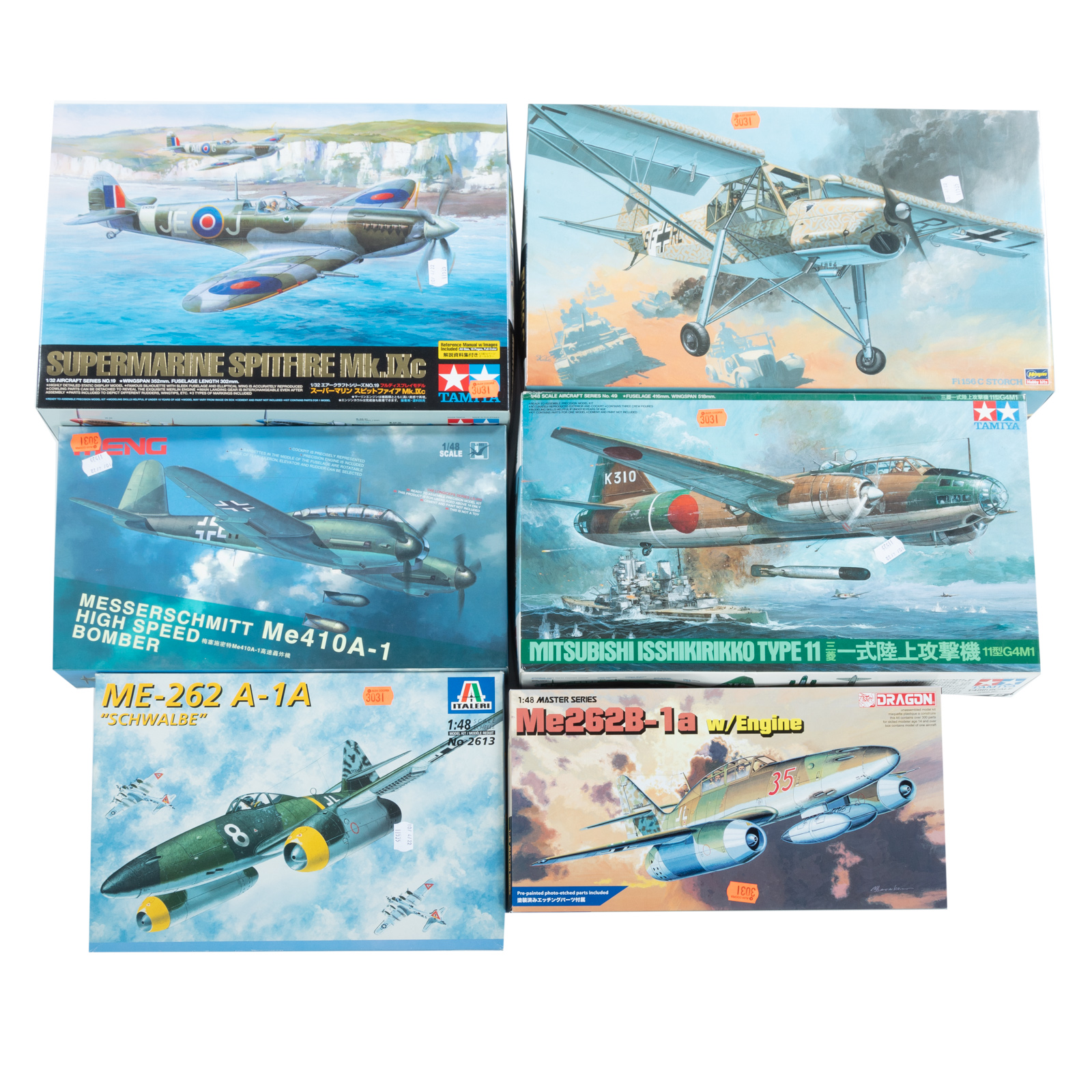 SIX WWII FIGHTER PLANE MODEL KITS 36a046