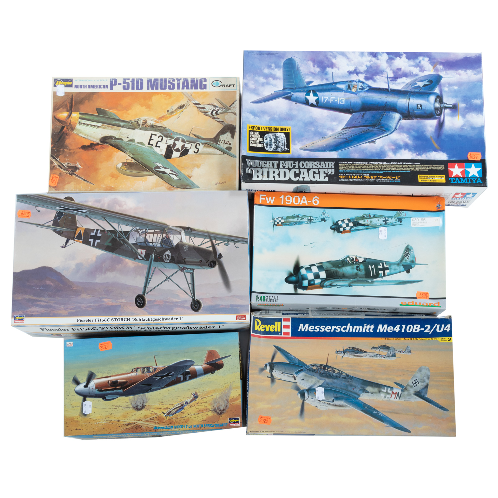 SIX WWII FIGHTER PLANE MODEL KITS 36a044