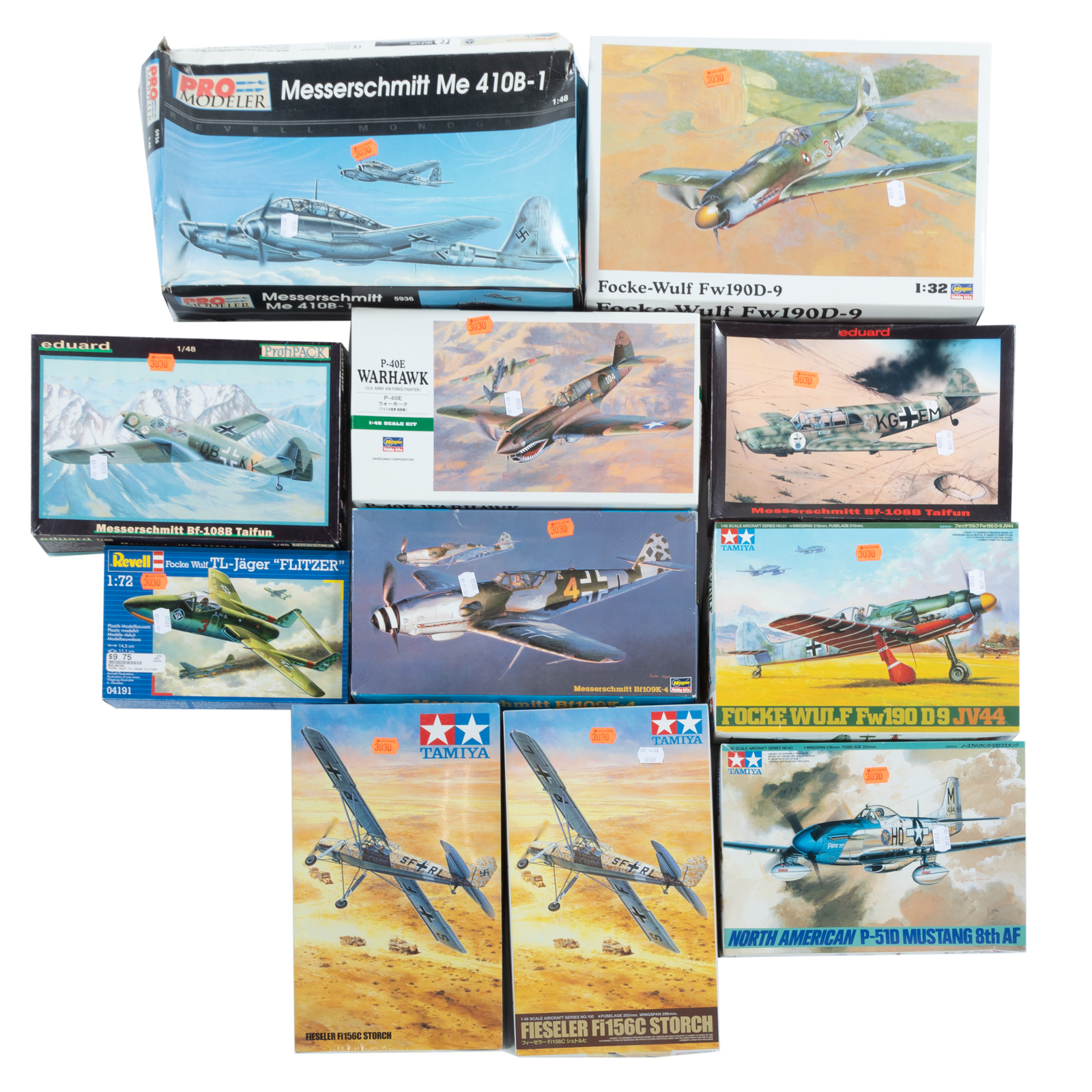 11 WWII FIGHTER PLANE MODEL KITS 36a045