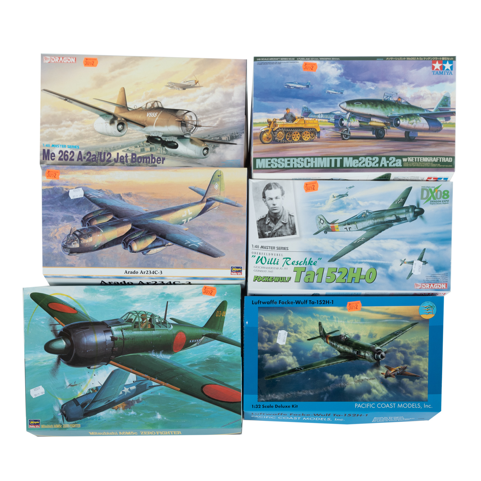 SIX WWII AIRPLANE MODEL KITS Includes
