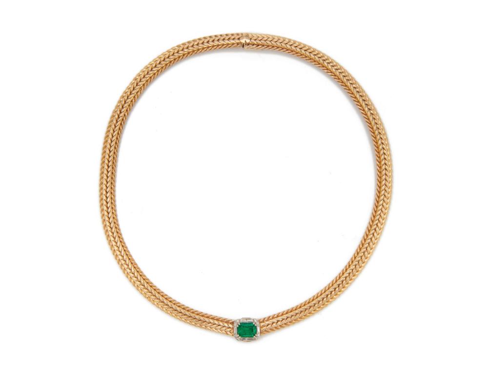 14K GOLD EMERALD AND DIAMOND 3679b7