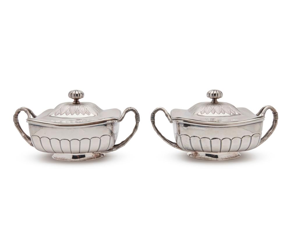 PAIR OF GORHAM SILVER COVERED TWO 367a5c