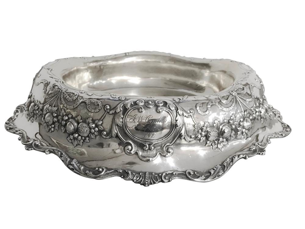 GORHAM SILVER OVAL FOOTED CENTER BOWL,