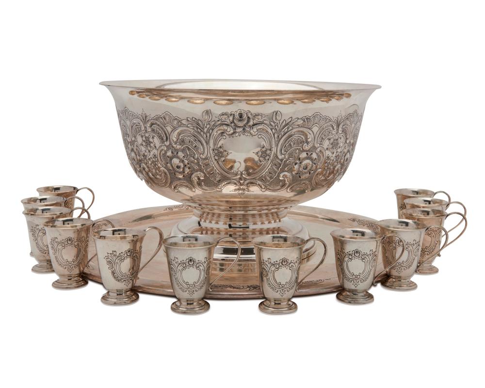 REED & BARTON SILVER PUNCH BOWL,