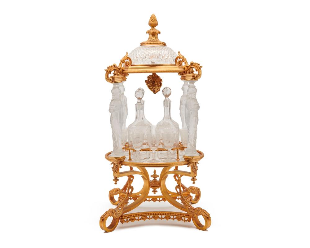 FRENCH ORMOLU AND CRYSTAL FIGURAL