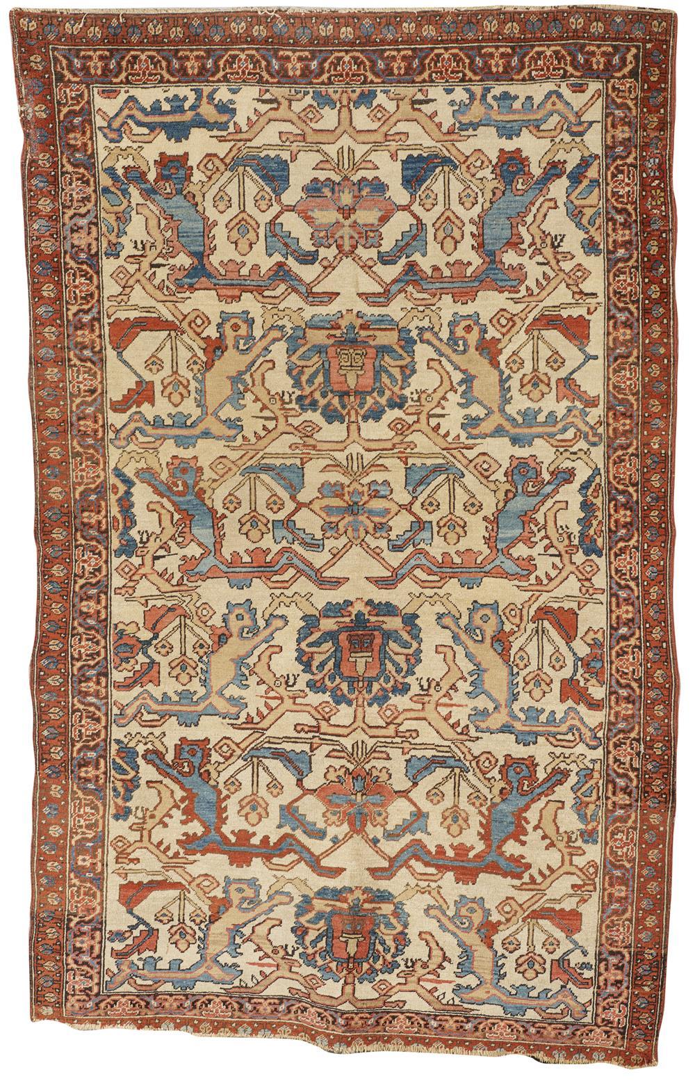 BAKSHAISH ANIMAL RUG, PERSIA, LAST