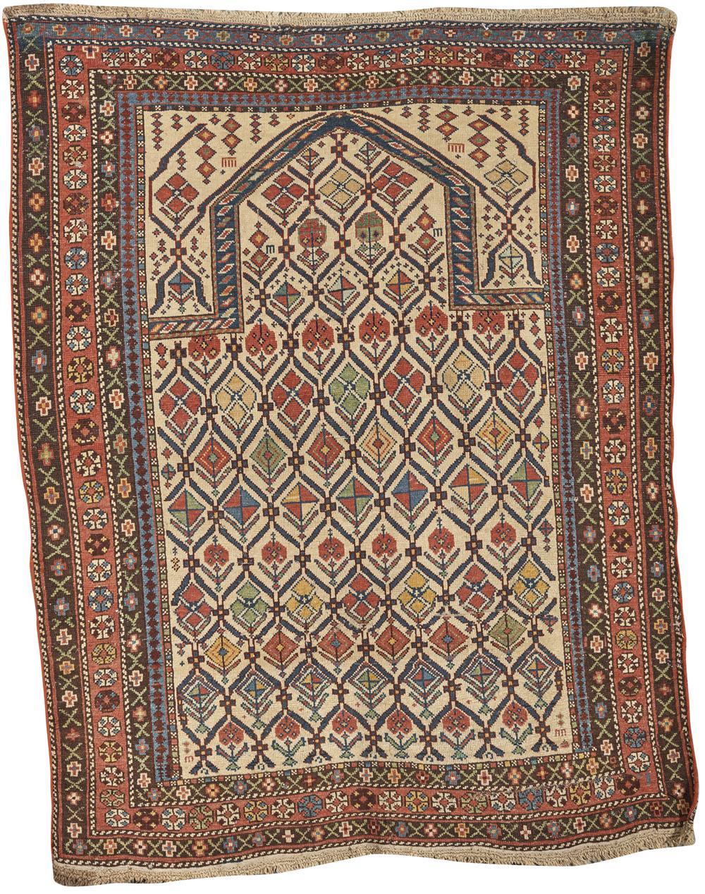 CAUCASIAN PRAYER RUG CA 1900  367aa4